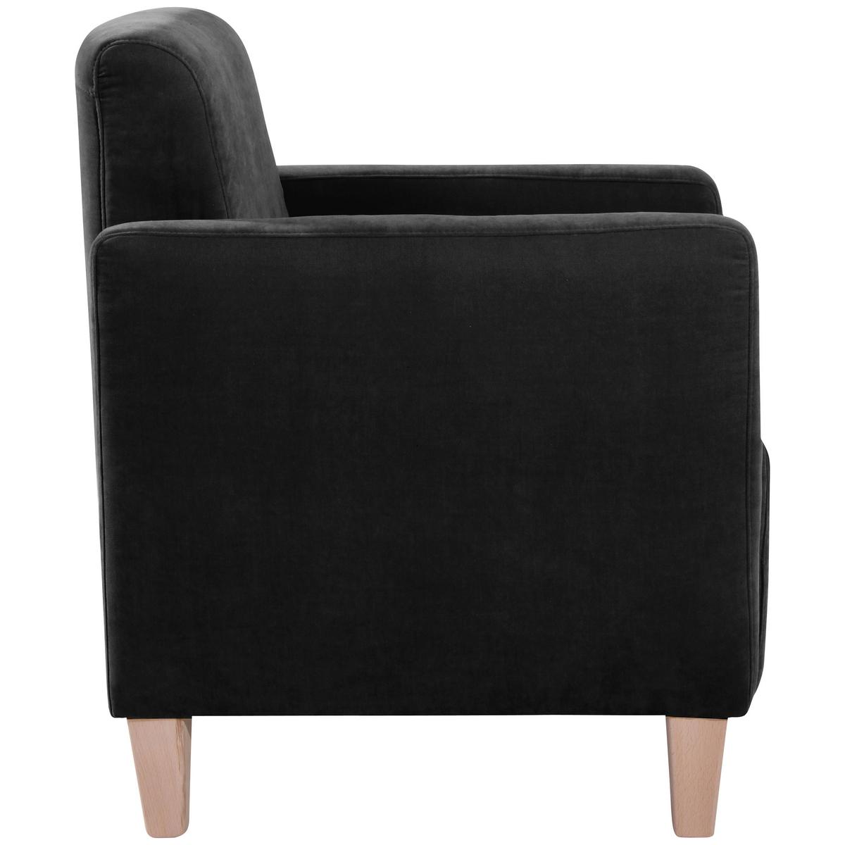 SESSEL MILLA - Schwarz/Naturfarben, Design, Holz/Textil (71/81/70cm) - Max Winzer