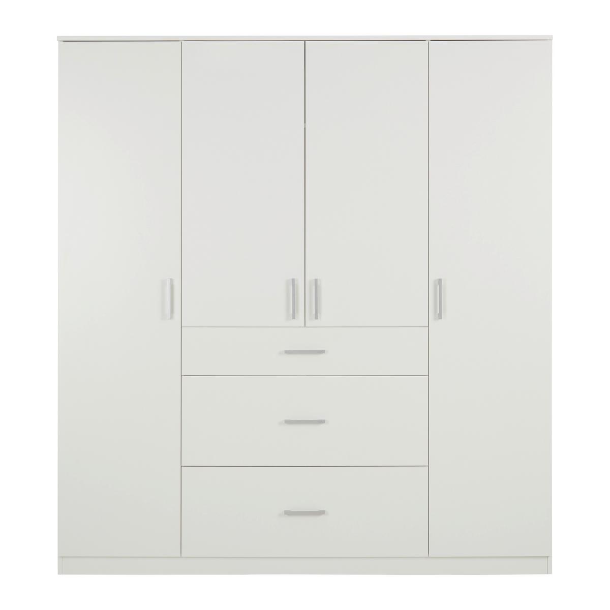 Omara Za Oblačila Lasse 4t, Bela, Š. 180 Cm - bela, Konvencionalno, les (180/197/55cm) - Mömax
