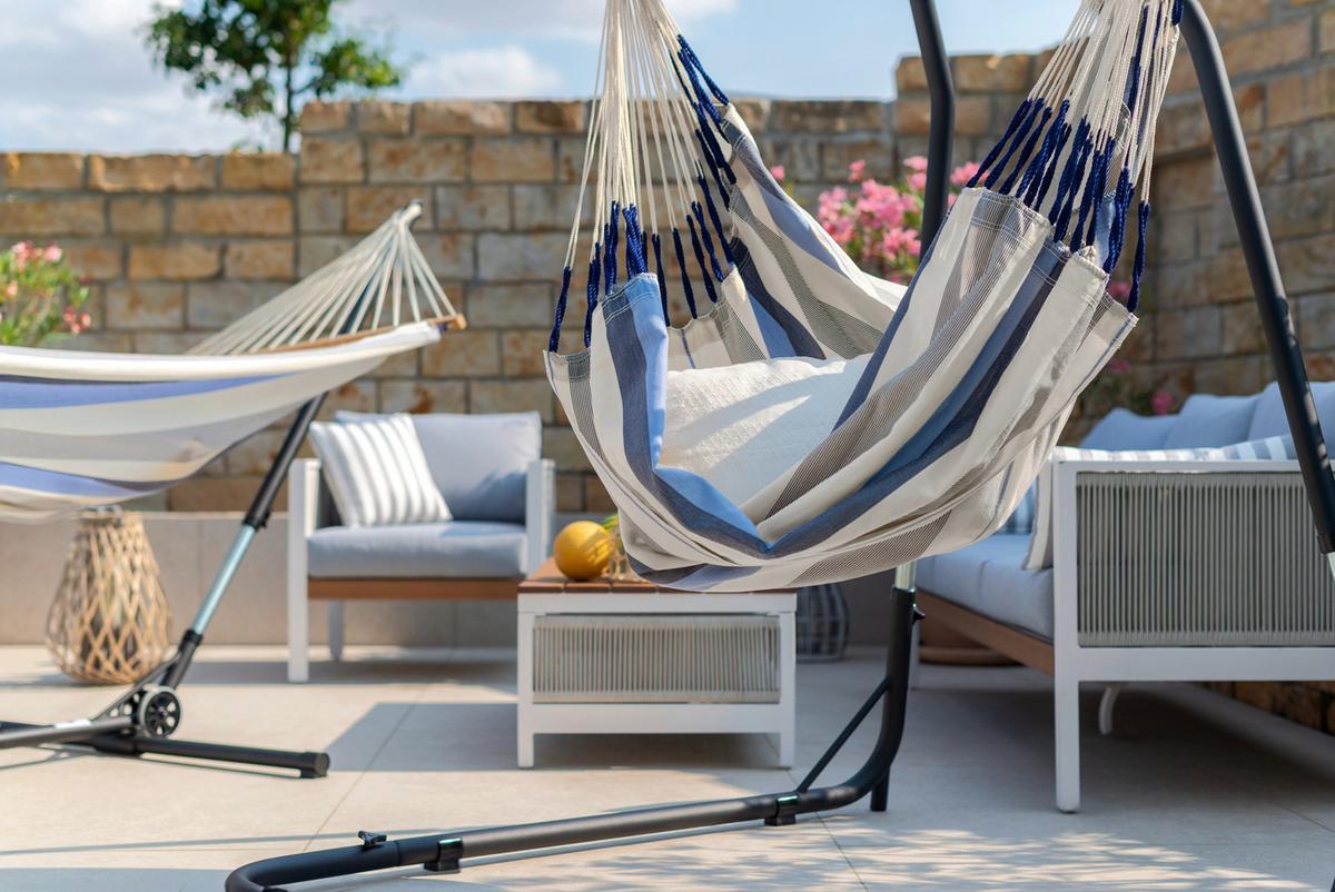 Hängesesselgestell Anthrazit - Anthrazit, KONVENTIONELL, Metall (122/220/138cm) - La Siesta