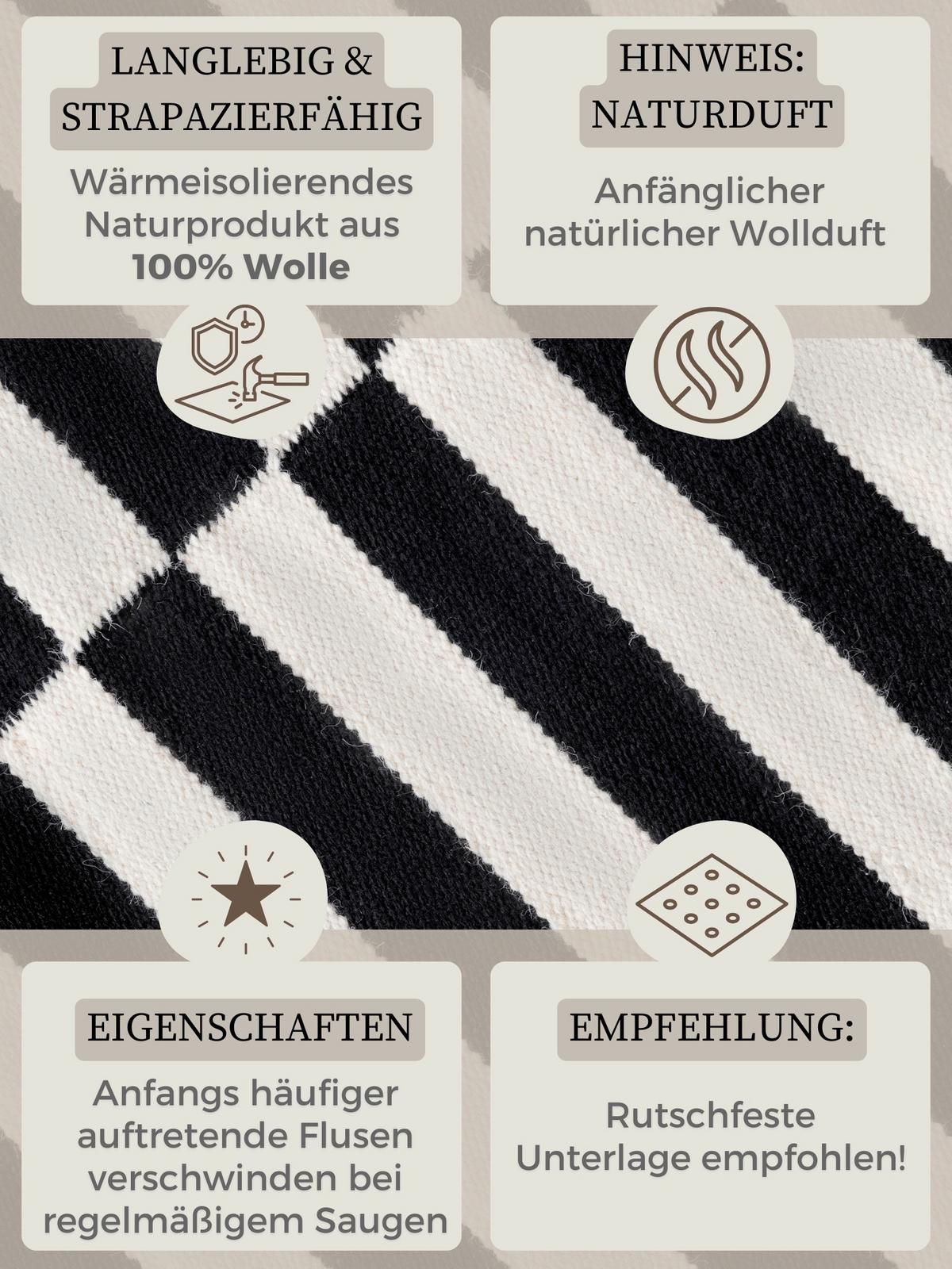 CHODNIK HHC DONNA - czarny/biały, Basics, tkanina (80/200cm) - Hanse Home