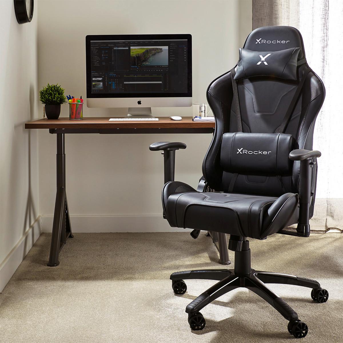 Gamingsessel Agility ca. 59,9x122x66cm Schwarz - Schwarz, MODERN, Kunststoff/Textil (59,9/122/66cm) - X Rocker