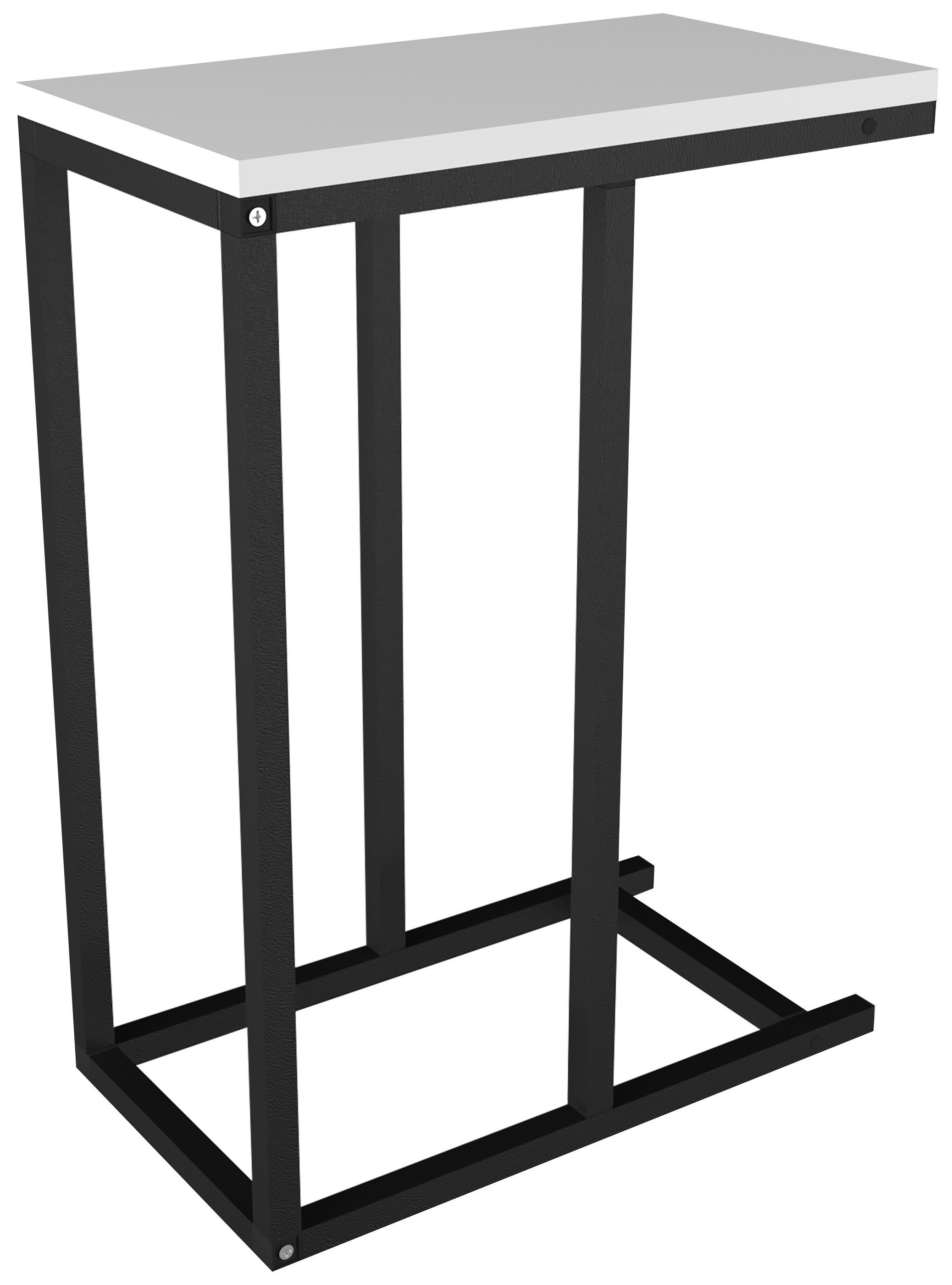 BEISTELLTISCH INSASI - Weiss/Schwarz, Design, Holzwerkstoff/Metall (46/26/63cm) - MID.YOU