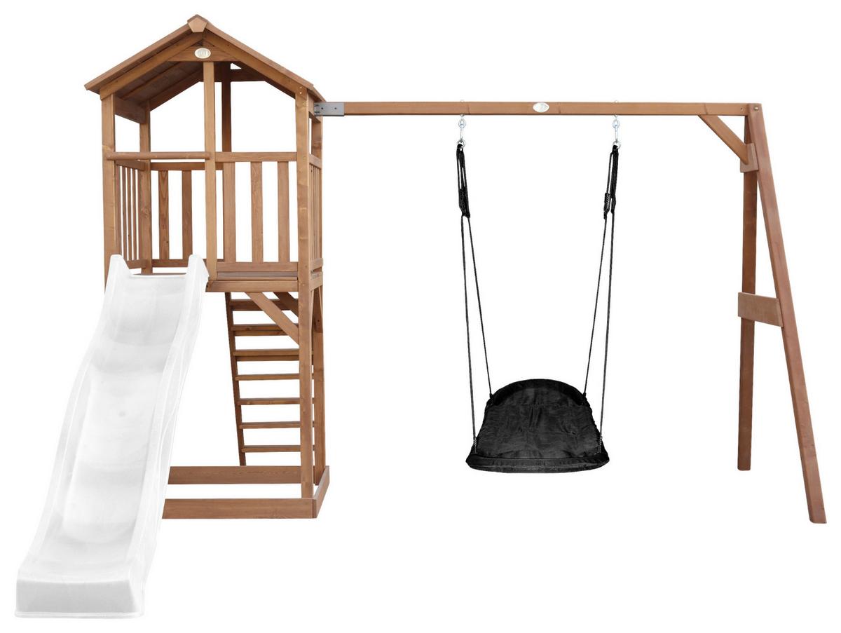 SPIELTURM A025.124.90 - Blau/Schwarz, KONVENTIONELL, Holz/Kunststoff (356,6/241,9/349cm) - Ambia Garden