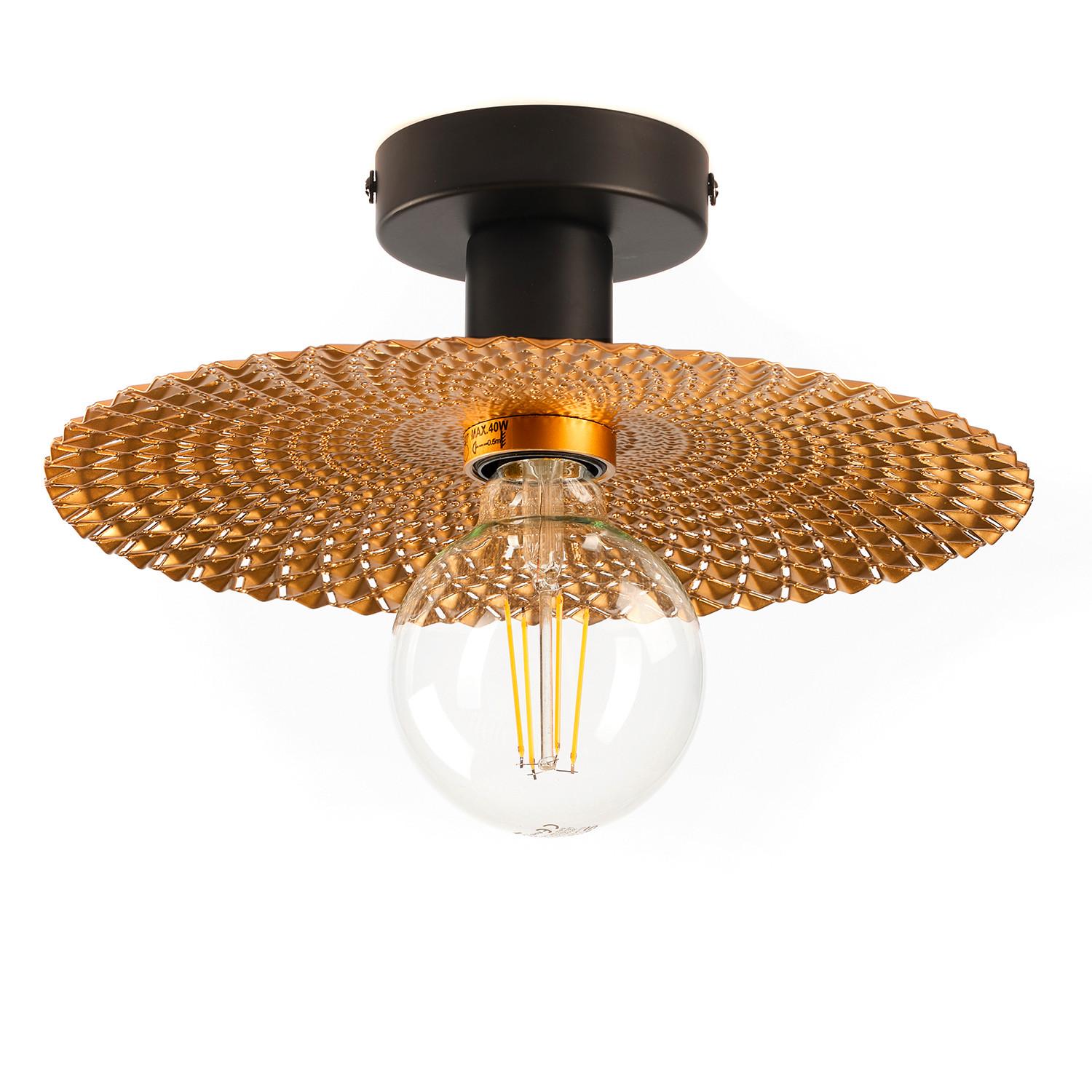Deckenleuchte Golden Schwarz/Gold max. 22 Watt - Goldfarben/Schwarz, Natur, Metall (28/20cm)