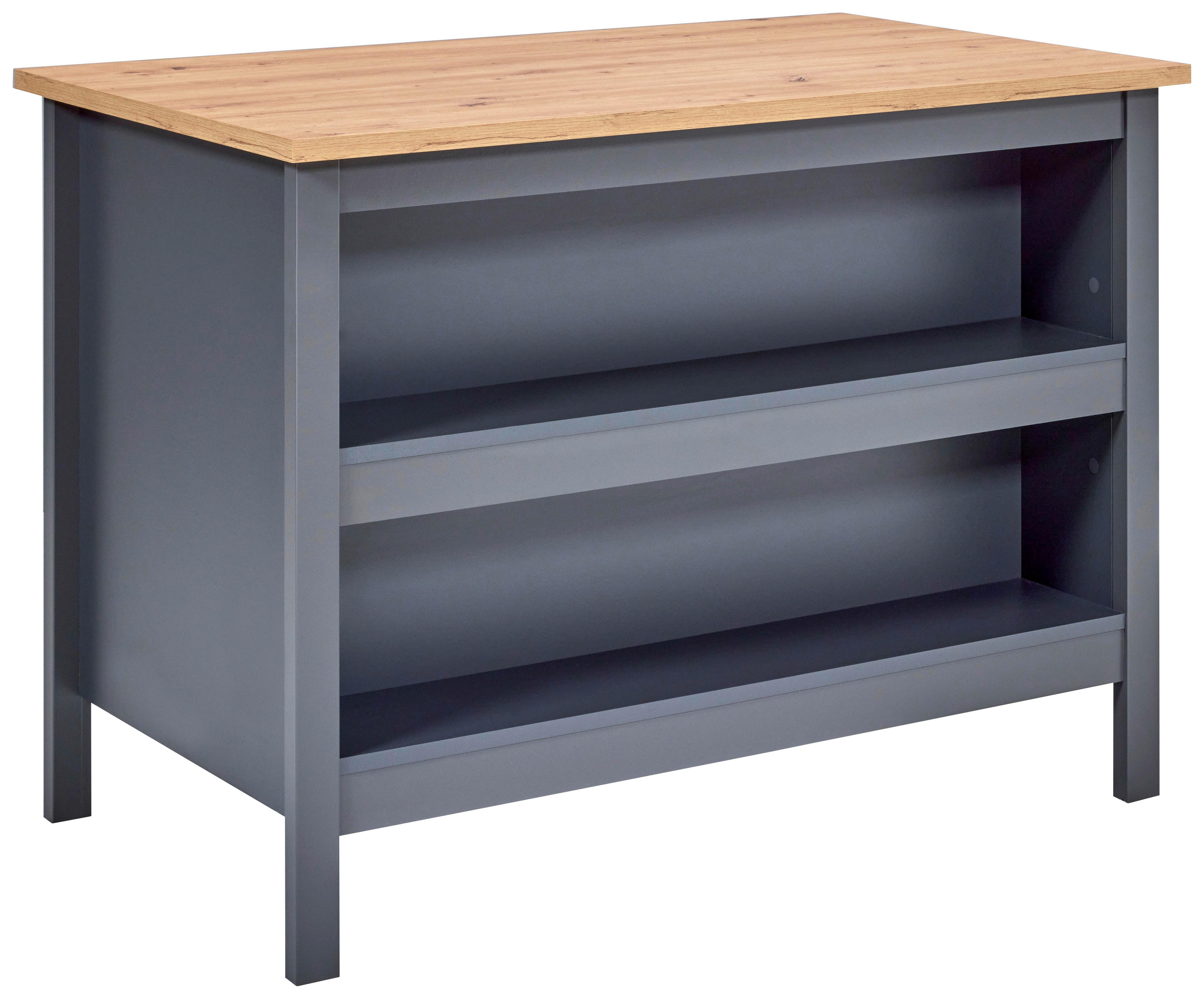 Kücheninsel Venet, Anthrazit/Artisan Eiche - Anthrazit/Eiche Artisan, MODERN, Holzwerkstoff (124/91,5/75cm) - Mömax