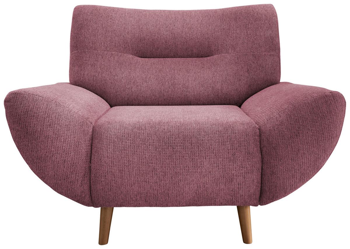 Sessel Drago Brombeere Chenille - Wildeiche/Brombeere, MODERN, Holz/Textil (111/81/90cm) - MID.YOU