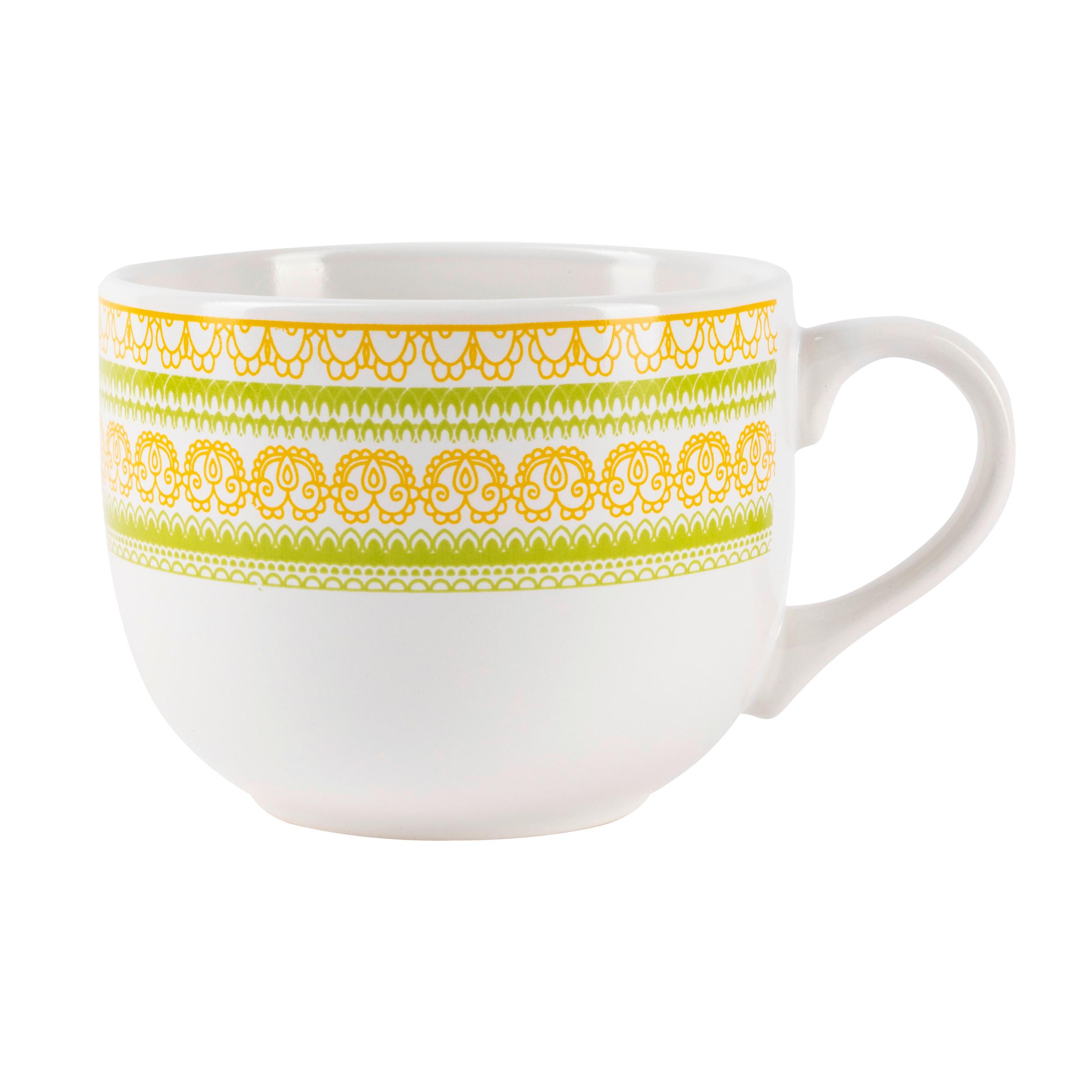 Kaffeebecher Maja in Grün/Gelb - Gelb/Grün, Lifestyle, Keramik (11/8,5cm) - Mömax