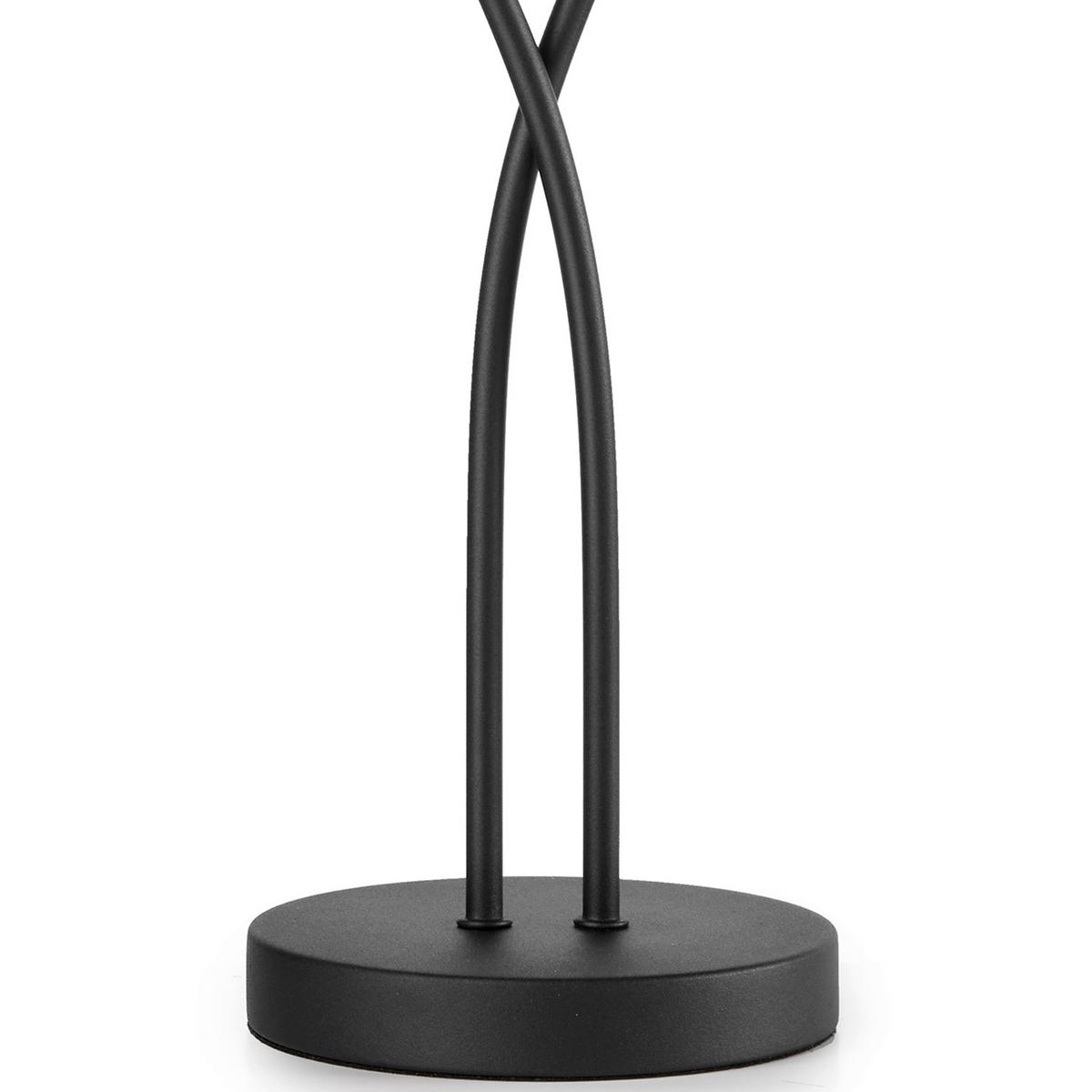 Tischleuchte Asia Schwarz/Eiche max. 6 Watt - Eichefarben/Schwarz, KONVENTIONELL, Textil/Metall (36/15/50cm)