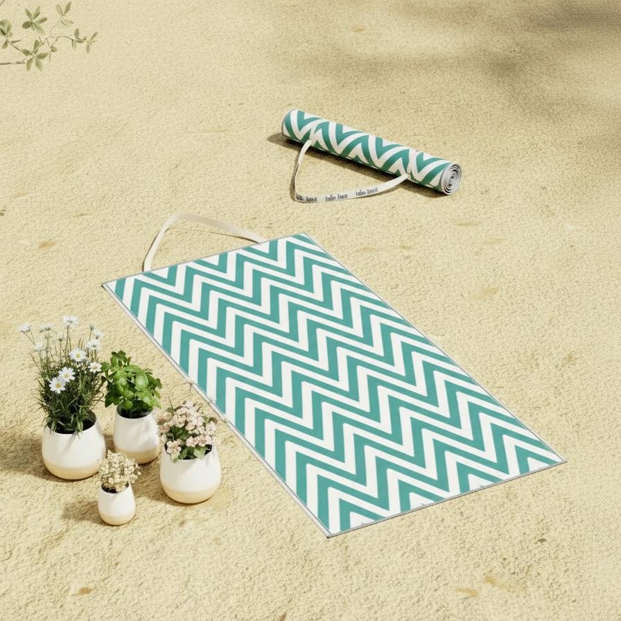 STRANDMATTA RIYA - turkos, Modern, textil/plast (70/170cm) - Bessagi Garden