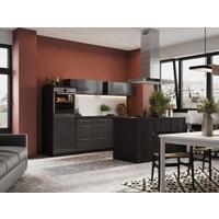 Inselküche Premium Grau m. Geräten B: ca. 280 cm - Eichefarben/Grau, Basics, Holzwerkstoff/Metall (280/160cm) - Respekta