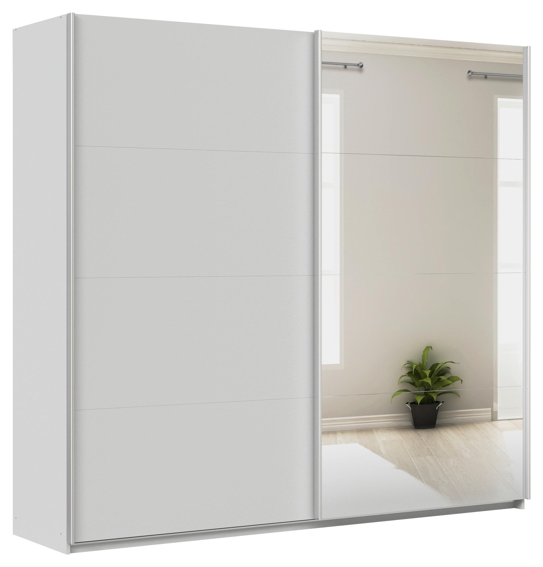 Ormar S Kliznim Vratima Feldkirch - srebrne boje/svijetlo siva, Moderno, drvni materijal/metal (225/210/62cm)