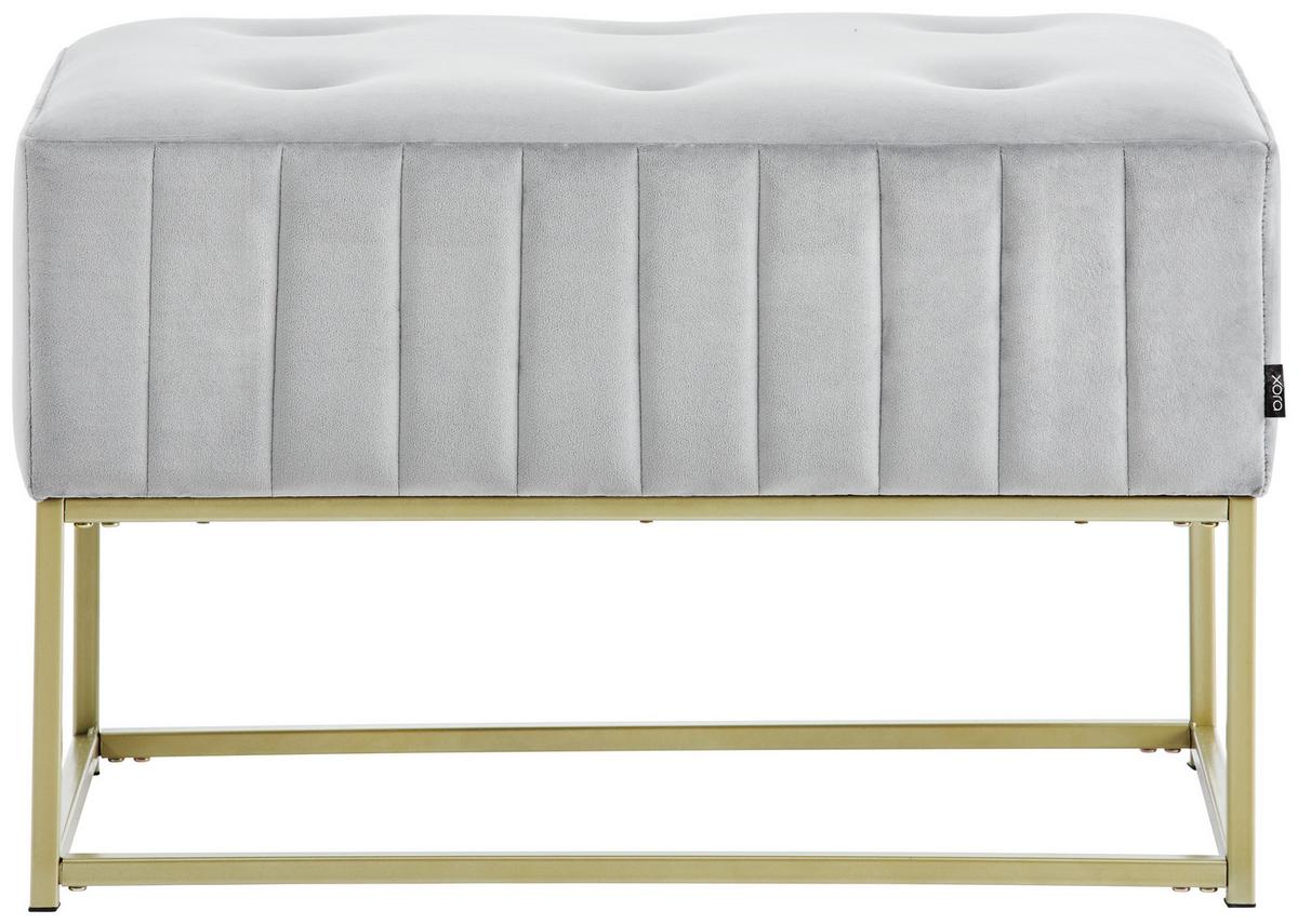 SIEDZISKO LAURA - kolor złoty/szary, Lifestyle, metal/tkanina (72/41/46cm) - Xora