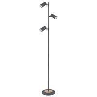 Stehleuchte Robby max. 5 Watt - Graphitfarben/Naturfarben, Design, Metall (25/23/154cm) - Globo