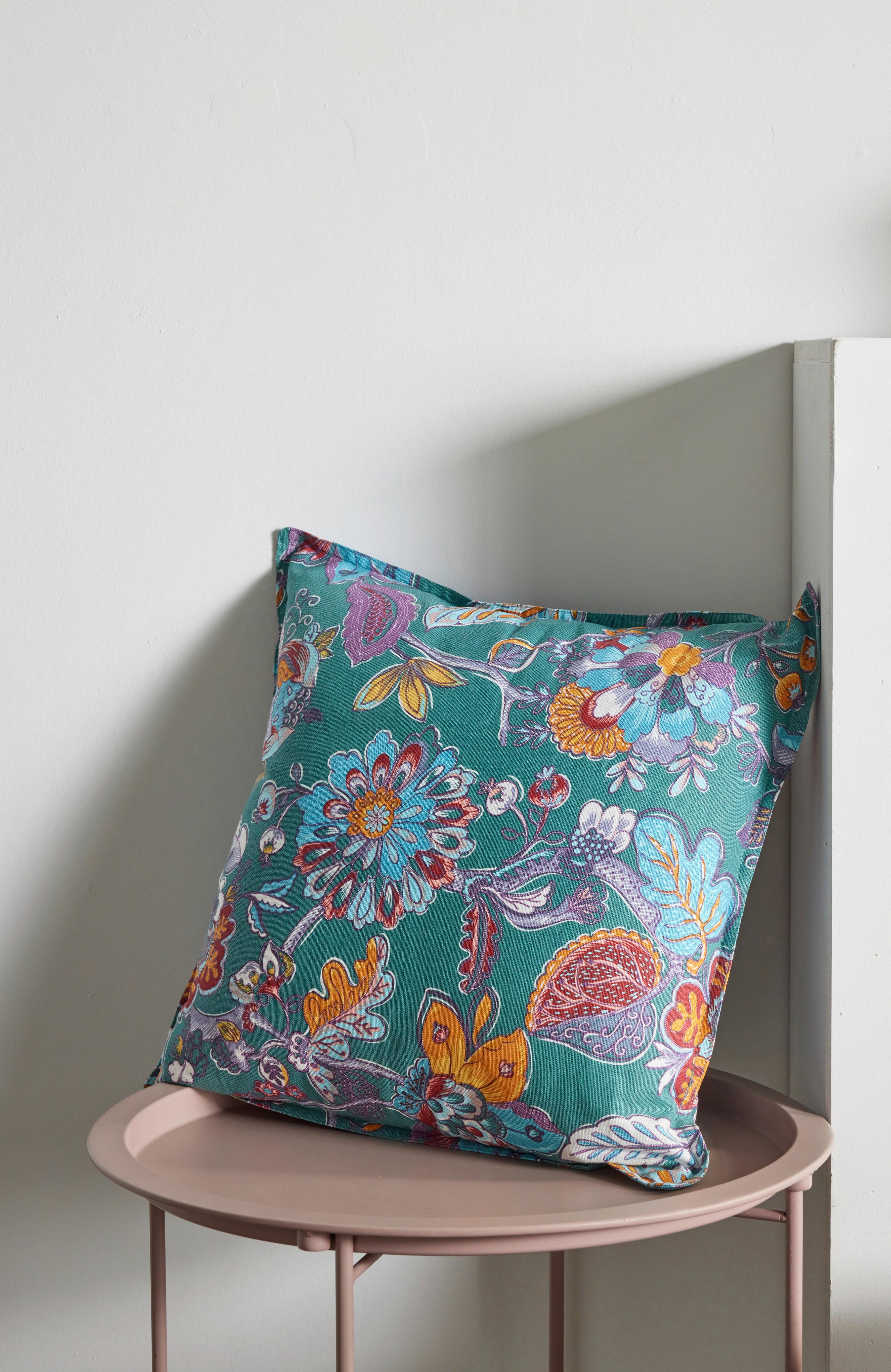 Pernă decorativă Flora Lux cca. 45x45cm - verde mentă, textil (45/45/6cm)