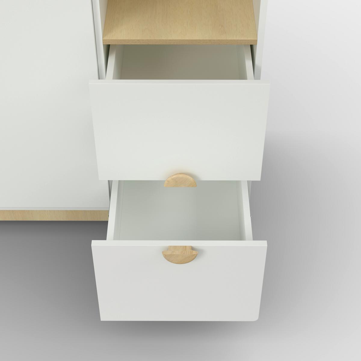 Kinderkleiderschrank Enny Weiß/Buchefarben ca.120x182x54 - Buchefarben/Weiß, MODERN, Holz/Holzwerkstoff (120/182/54cm) - Bessagi Kids