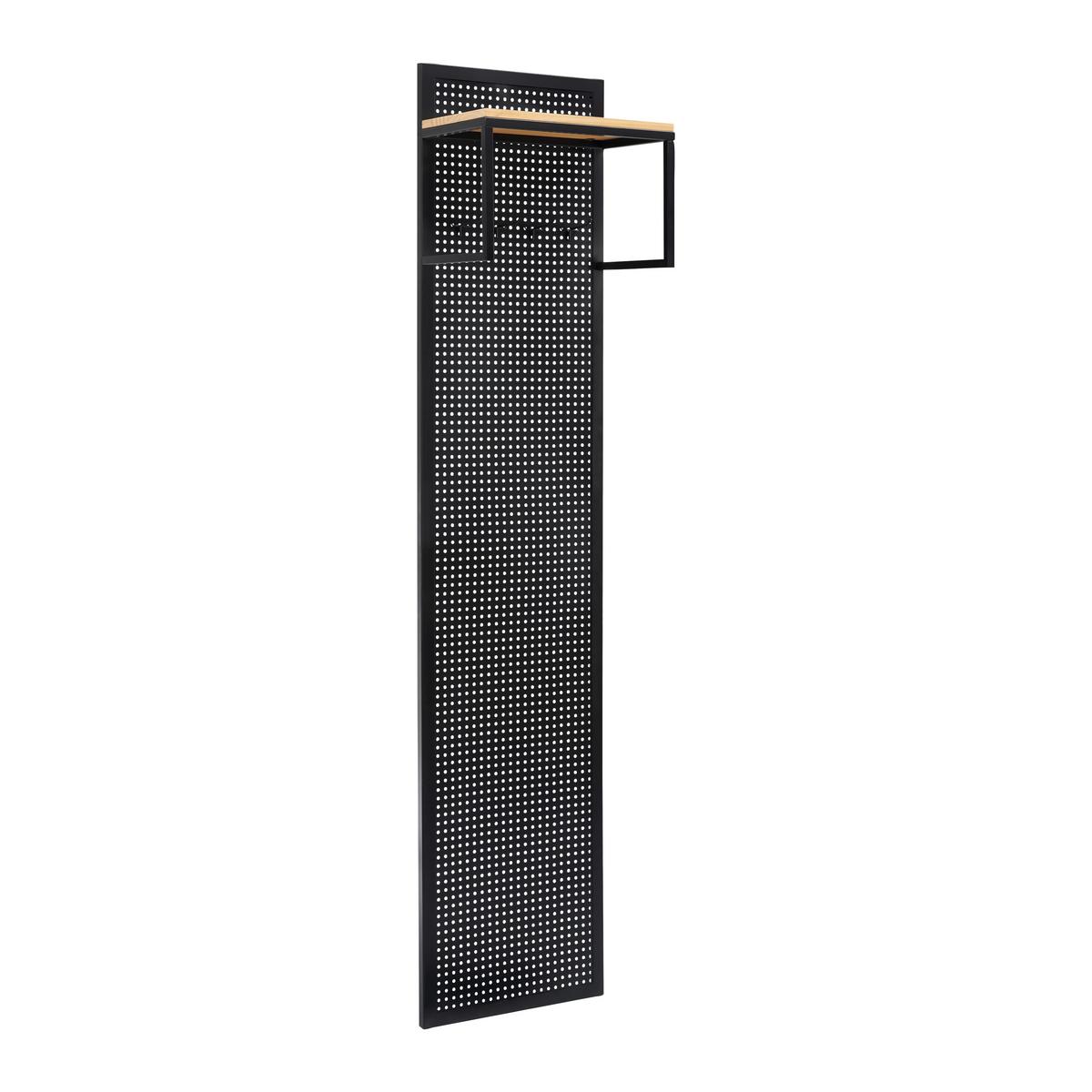 PRZEDPOKÓJ LORENZO - czarny/kolor sosnowy, Modern, metal/drewno (40/180/25cm) - Bessagi Home