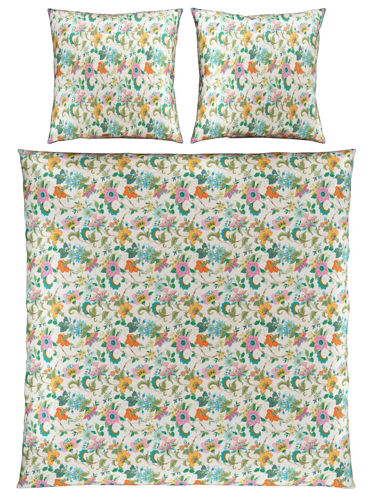 Bettwäsche Kamia Allover XXL Rosa/Türkis ca. 200x200cm - Türkis/Rosa, ROMANTIK / LANDHAUS, Textil (200/200cm) - Mömax