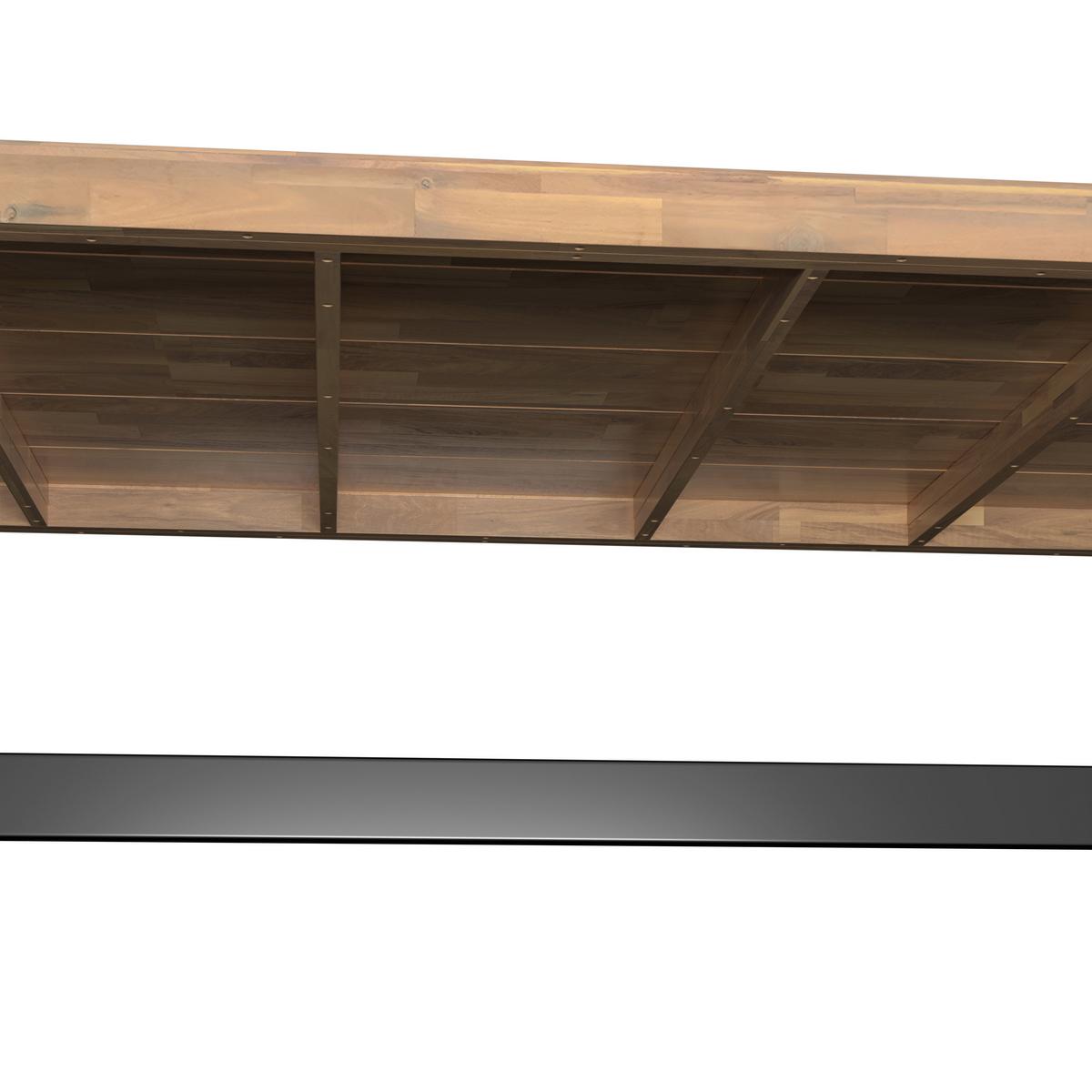 Gartentisch Selma Schwarz/Akaziefarben - Schwarz/Akaziefarben, Modern, Holz/Metall (240/100/75cm) - Mömax