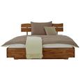 Bett Eiche Massiv 160x200cm - Eichefarben, ROMANTIK / LANDHAUS, Holz (160/200cm) - Zandiara