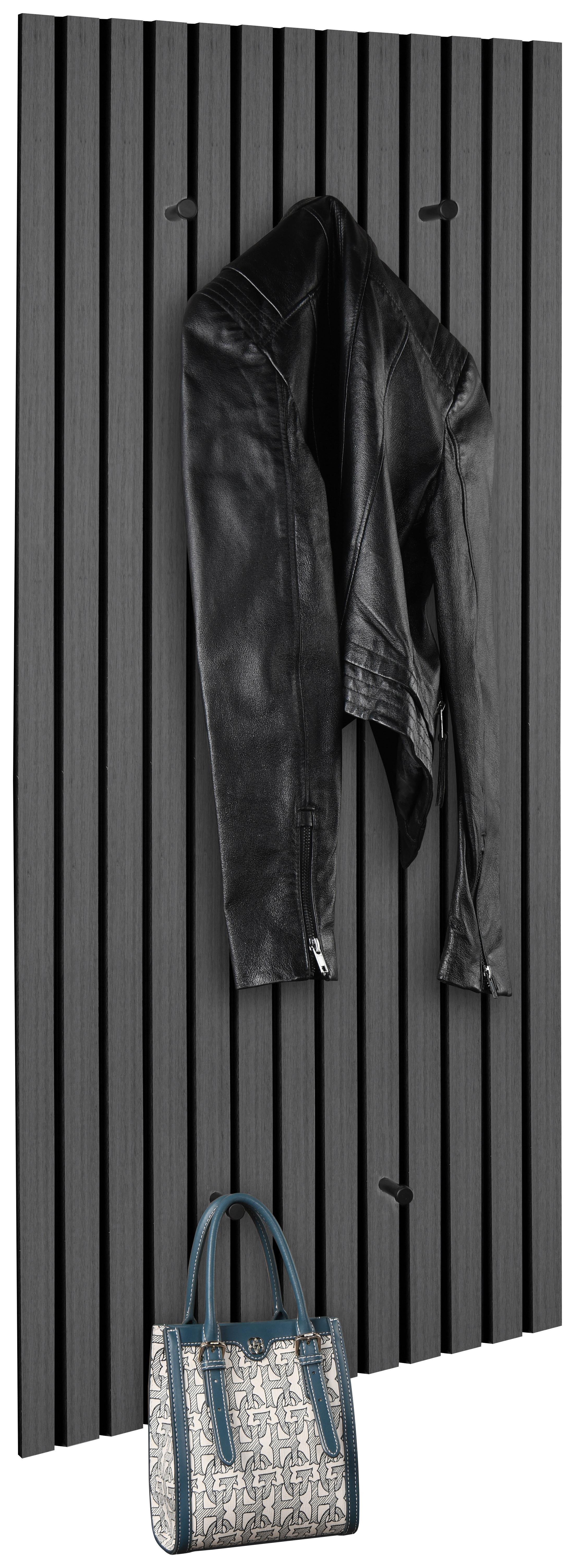 Garderobenpaneel Grace Grau - Grau, MODERN, Holzwerkstoff/Textil (50/125/7cm) - Mömax