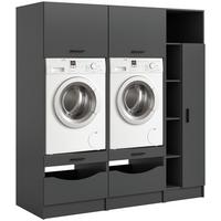 Omara Za Pralni In Sušilni Stroj Free, Antracit - antracit, Basics, leseni material (182/195/68cm) - MID.YOU