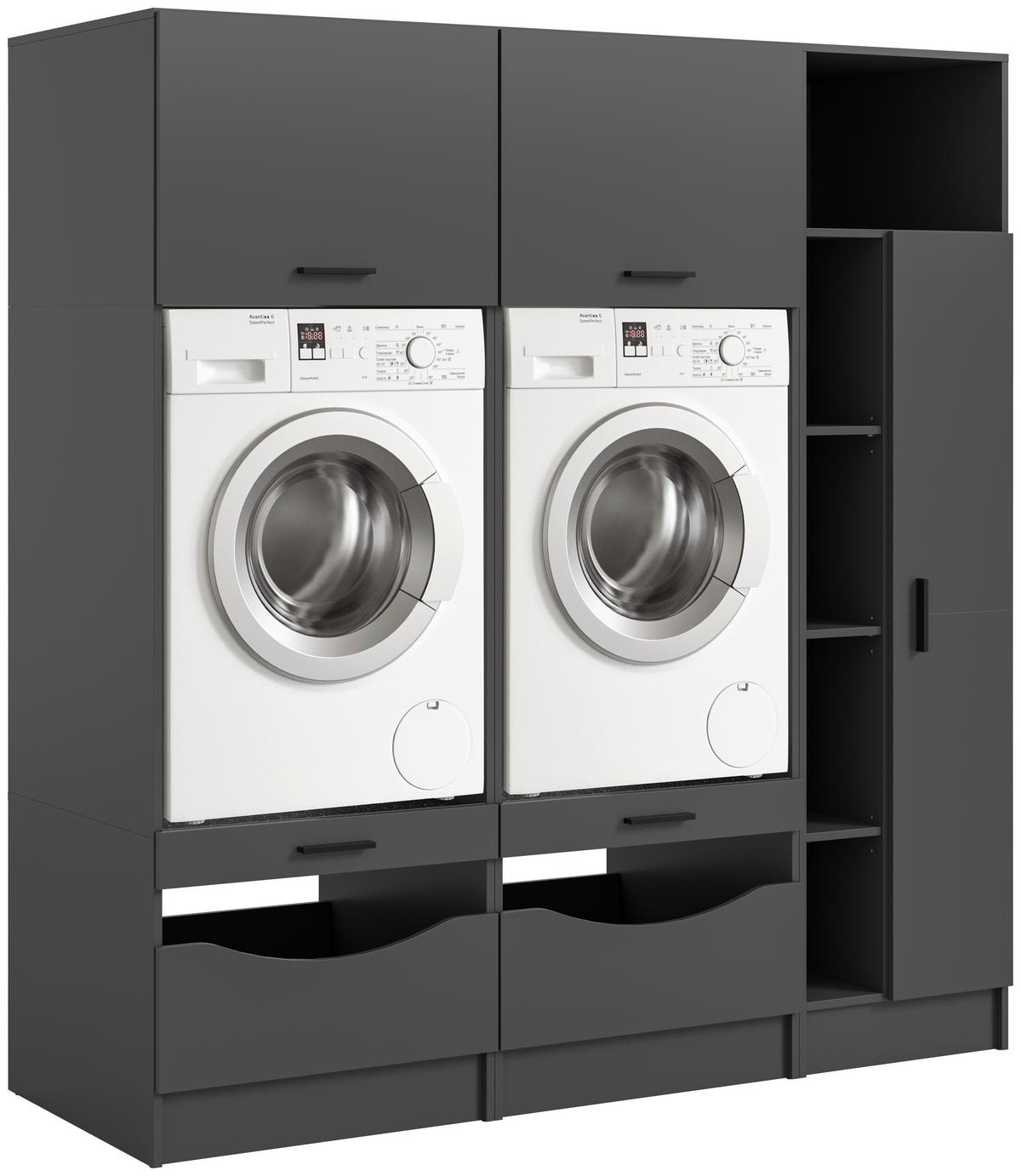 Omara Za Pralni In Sušilni Stroj Free, Antracit - antracit, Basics, leseni material (182/195/68cm) - MID.YOU