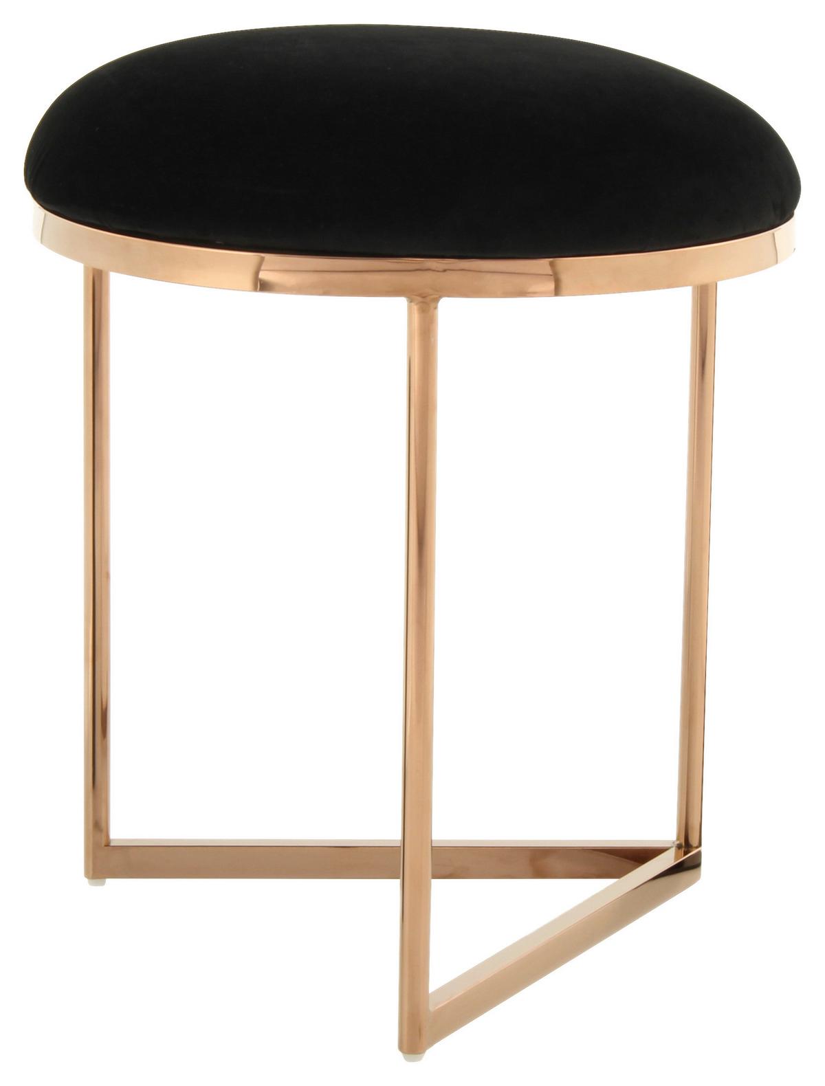 HOCKER WYNONA 325 - Roségold/Schwarz, Design, Textil/Metall (40/49cm) - Kayoom