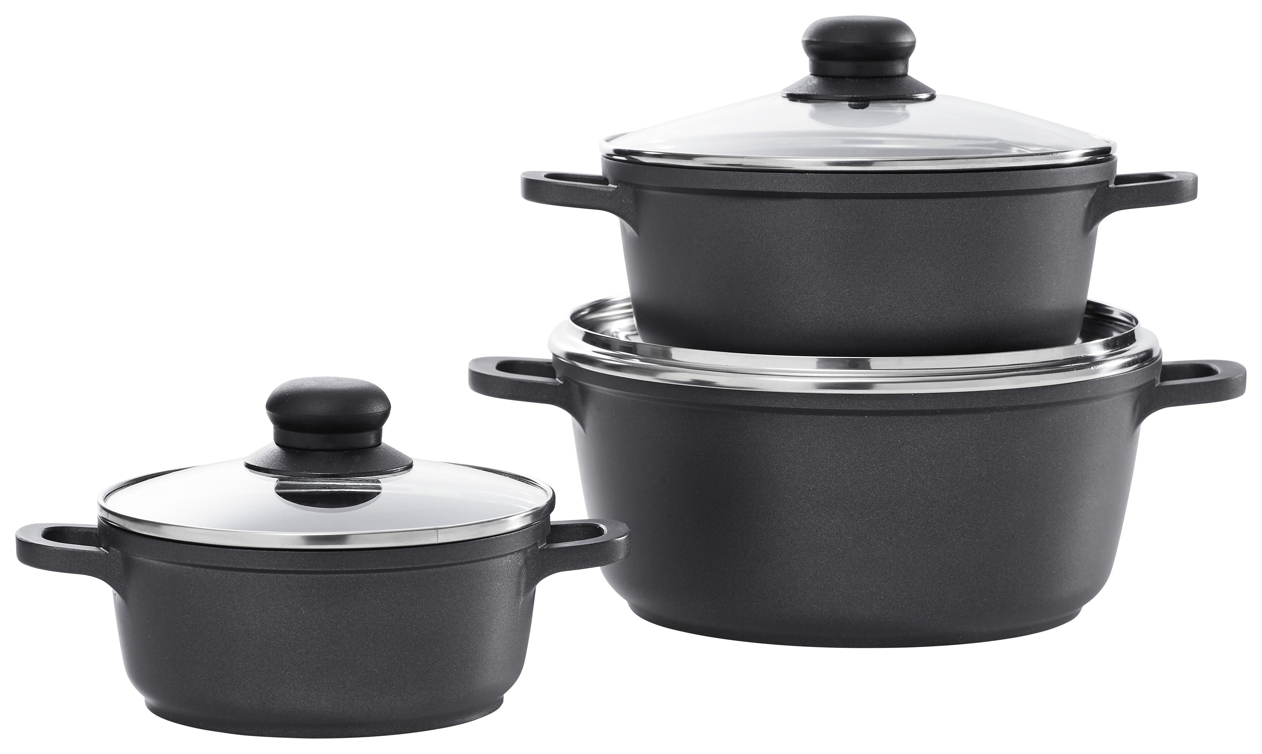 ZESTAW GARNKÓW TURIN - kolor stalowy/przejrzysty, Konventionell, tworzywo sztuczne/metal - Homeware Profession.