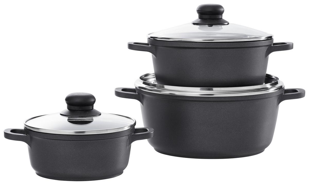 ZESTAW GARNKÓW TURIN - kolor stalowy/przejrzysty, Konventionell, tworzywo sztuczne/metal - Homeware Profession.