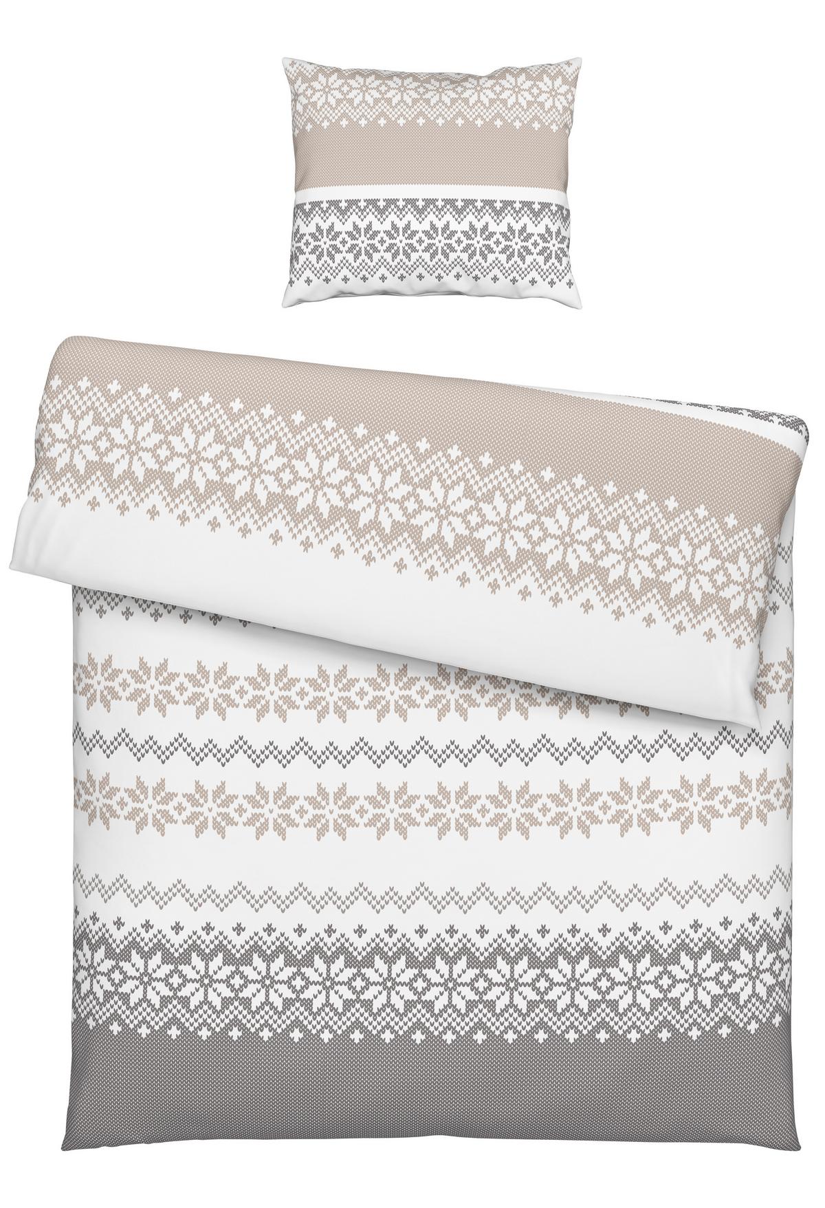Posteljnina Snow Rose - siva/bela, tekstil (140/200cm) - Mömax