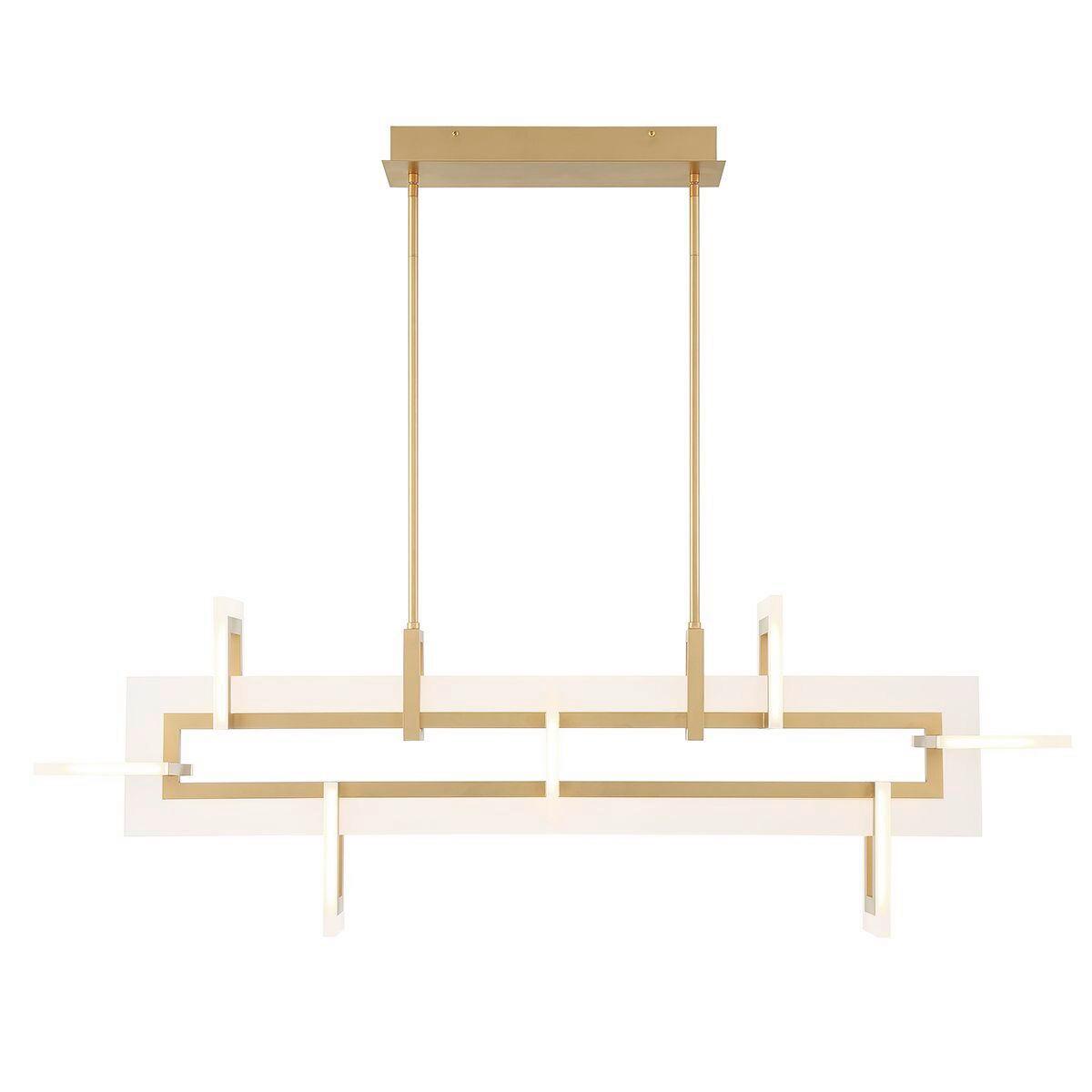LED Függőlámpa Qn-Inizio-Lp-M-Bg - sárgarézszínű, Design, üveg/fém (122,8/50/23,1cm) - Elstead Lighting