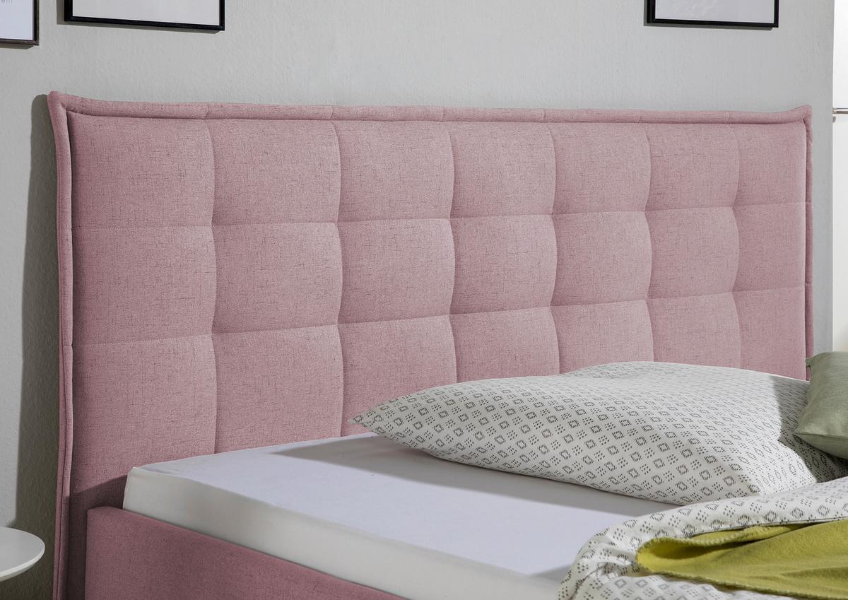 Polsterbett Tracy Rosa ca. 140x200 cm - Rosa/Naturfarben, MODERN, Holz/Textil (140/200cm) - Livetastic
