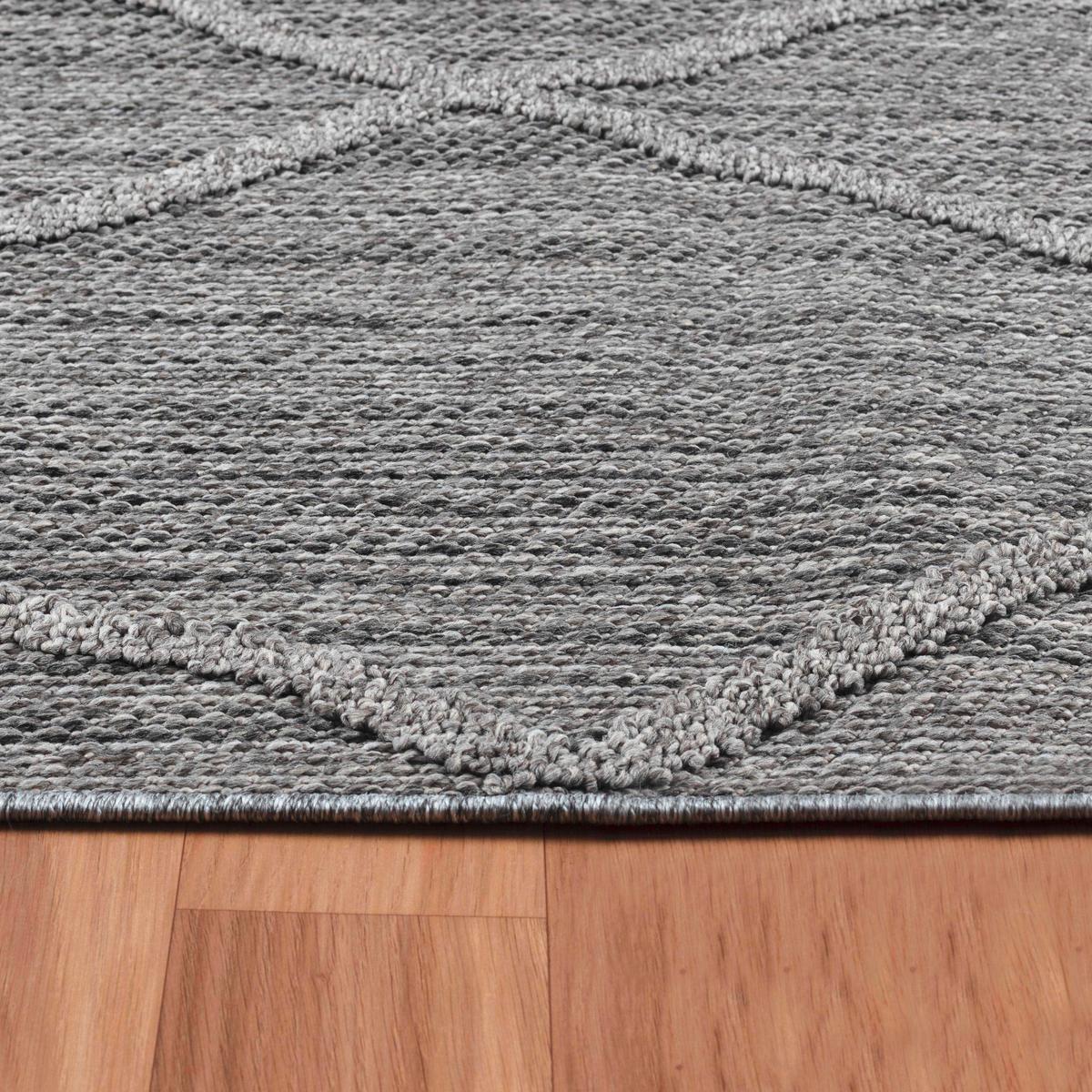 Outdoorteppich Patara Grau ca. 80x150cm - Grau, Design, Textil (80/150cm) - Novel