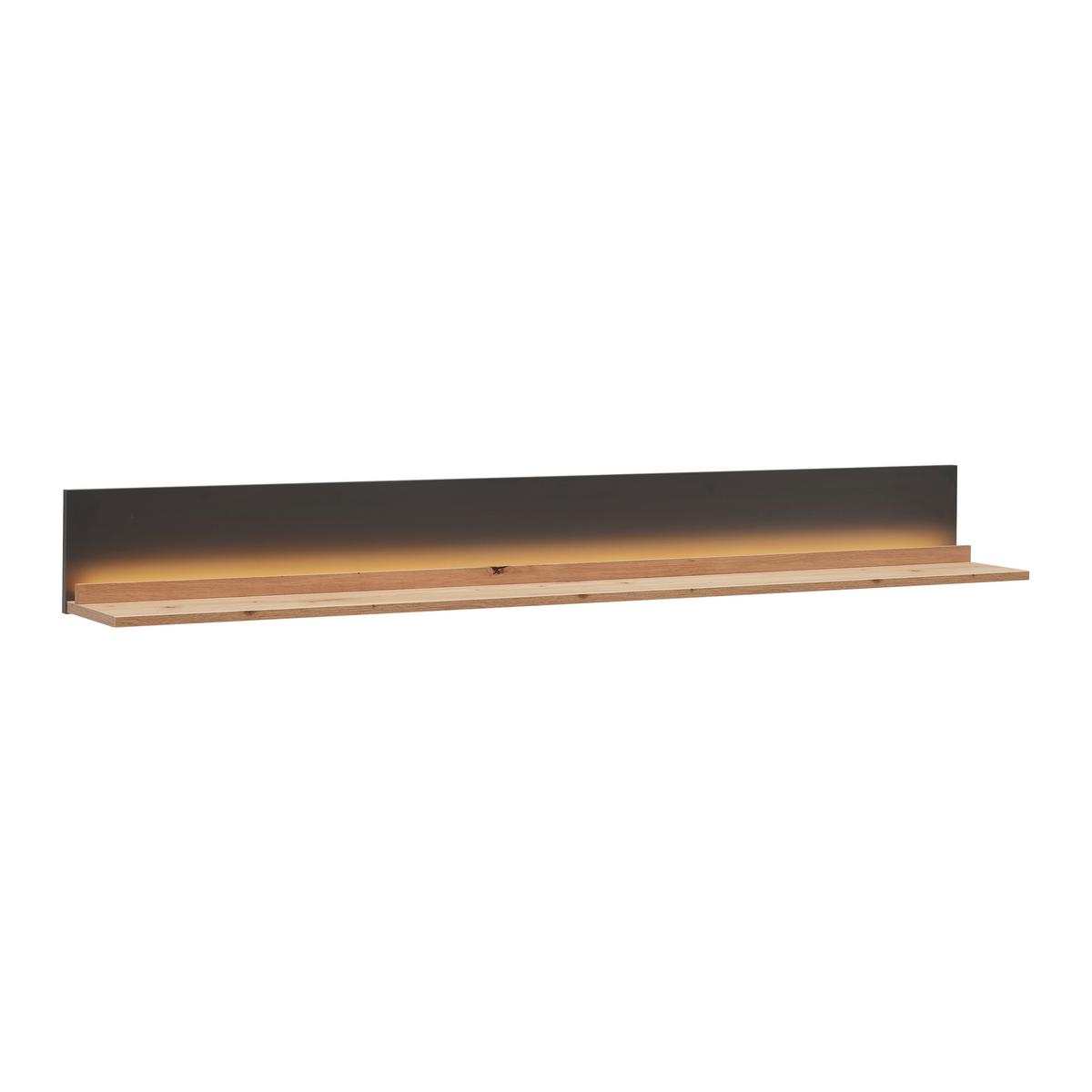 Wandboard Florenz Grau/Eiche Artisan - Eiche Artisan/Grau, Modern, Holzwerkstoff (160/18/21,6cm) - Premium Living