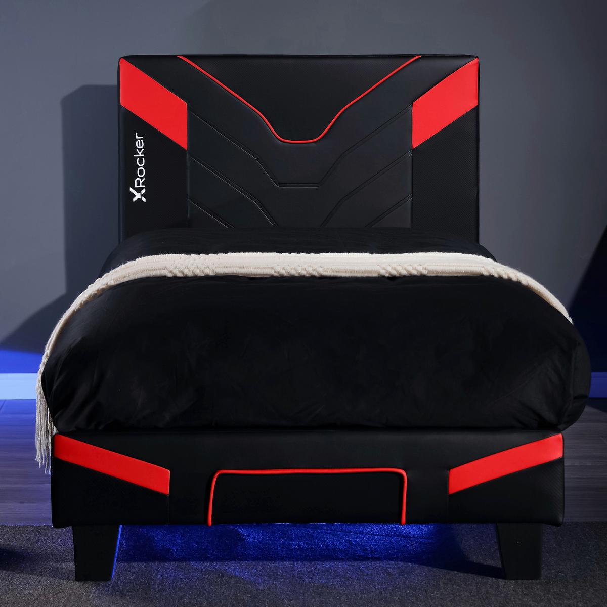 Gamingbett Cerberus 90x190 cm Schwarz/Rot - Rot/Schwarz, MODERN, Holzwerkstoff/Kunststoff (90/190cm) - X Rocker