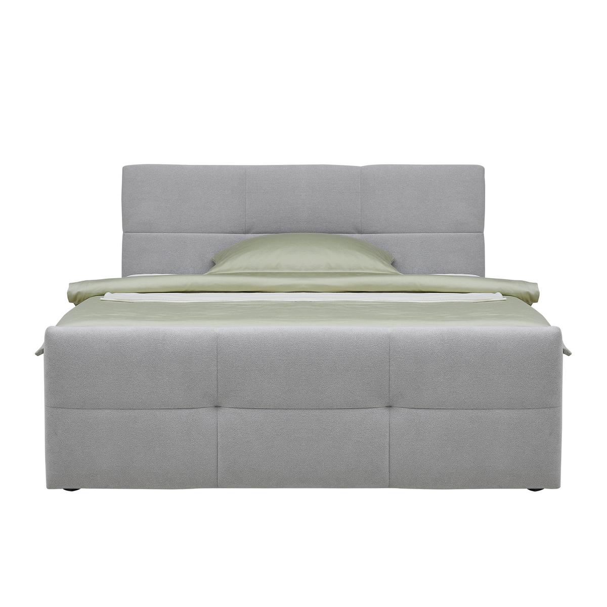 Postelja Boxspring Amalfi, 180x200 - črna/svetlo siva, Konvencionalno, umetna masa/tekstil (180/200cm) - Mömax