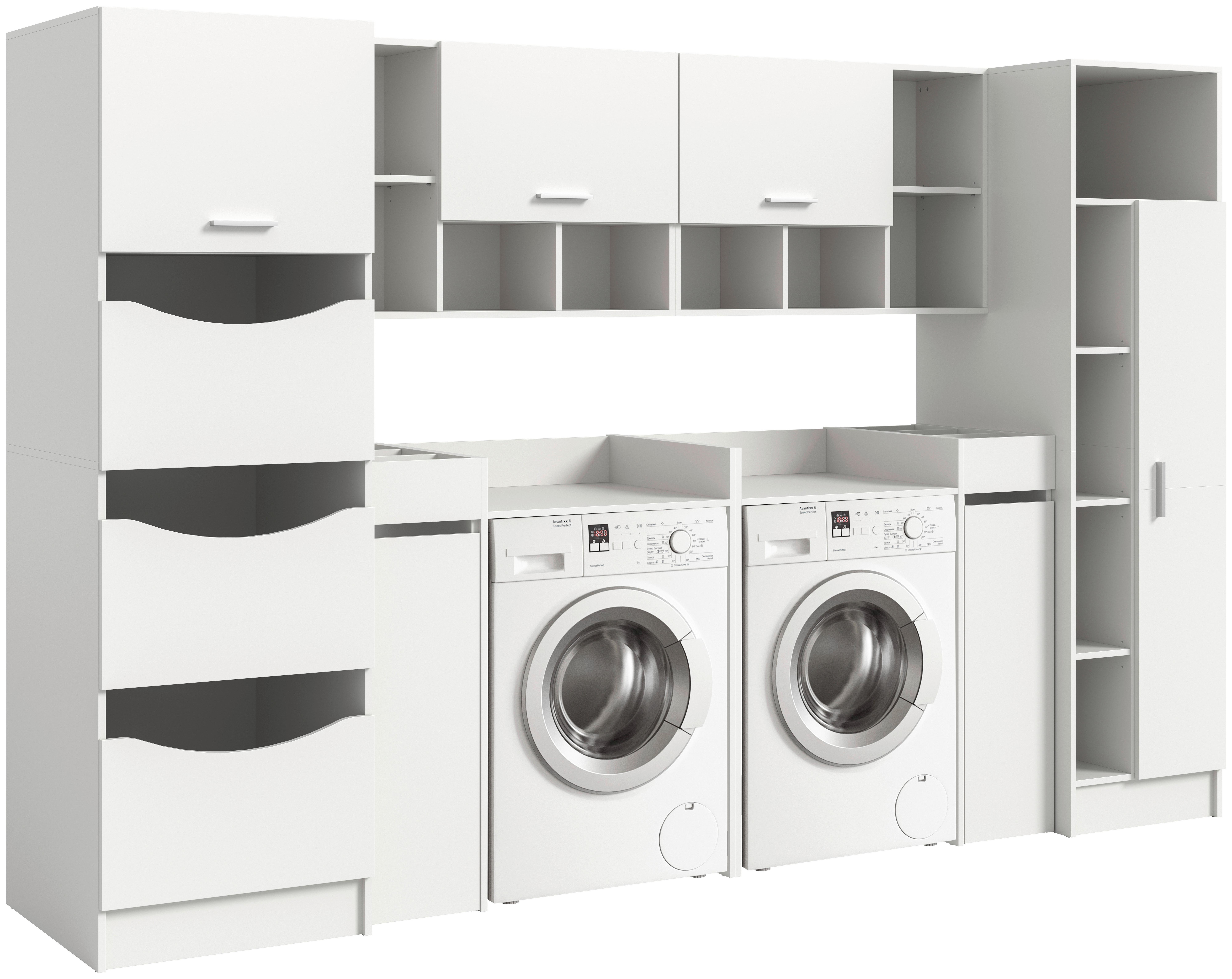 Hauswirtschaftsraum Free Weiß - Weiß, Basics, Holzwerkstoff (306/195/68cm) - MID.YOU