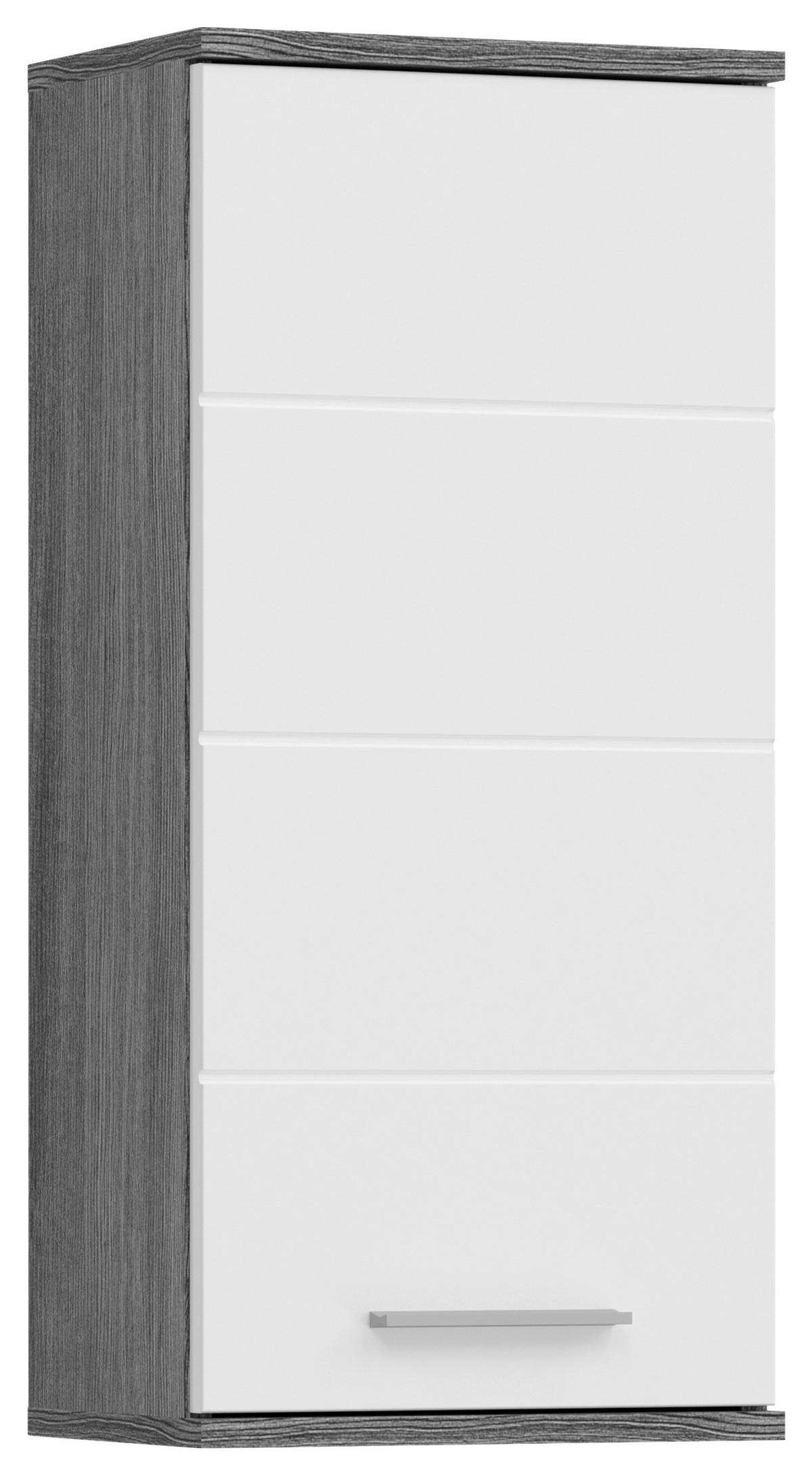 Hängerschrank Blake ca. 35x77 cm Rauchsilber/Weiß - Weiß Hochglanz, MODERN, Holzwerkstoff (35/77/25cm) - MID.YOU