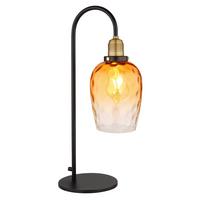 Tischleuchte Salvy Schwarz/Messing max. 60 Watt - Messingfarben/Schwarz, Basics, Glas/Metall (24,5/18/55cm) - Globo