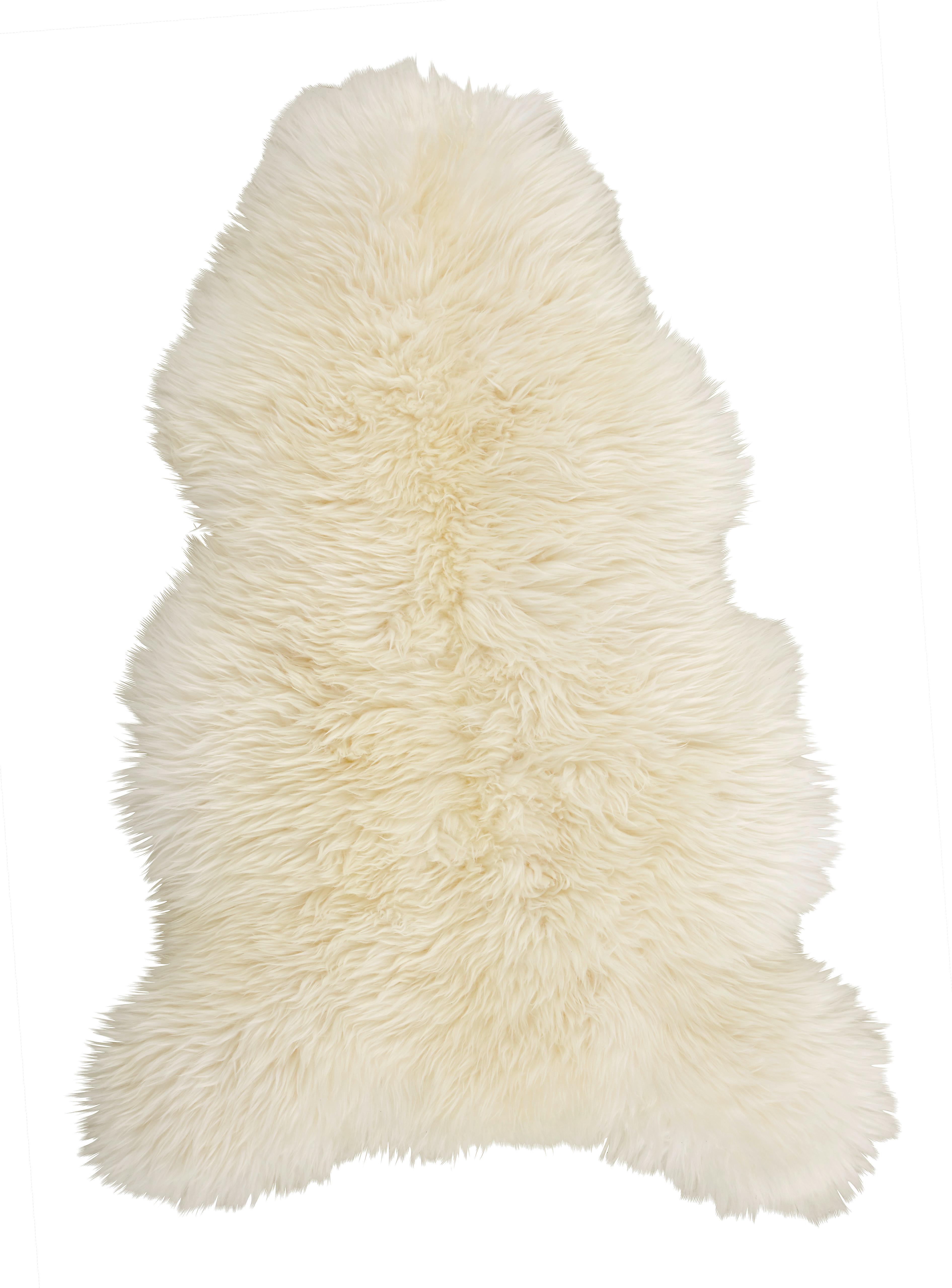 Schaffell Jenny in Weiß ca.90x60cm - Weiß, Fell (90-105/60cm) - Modern Living