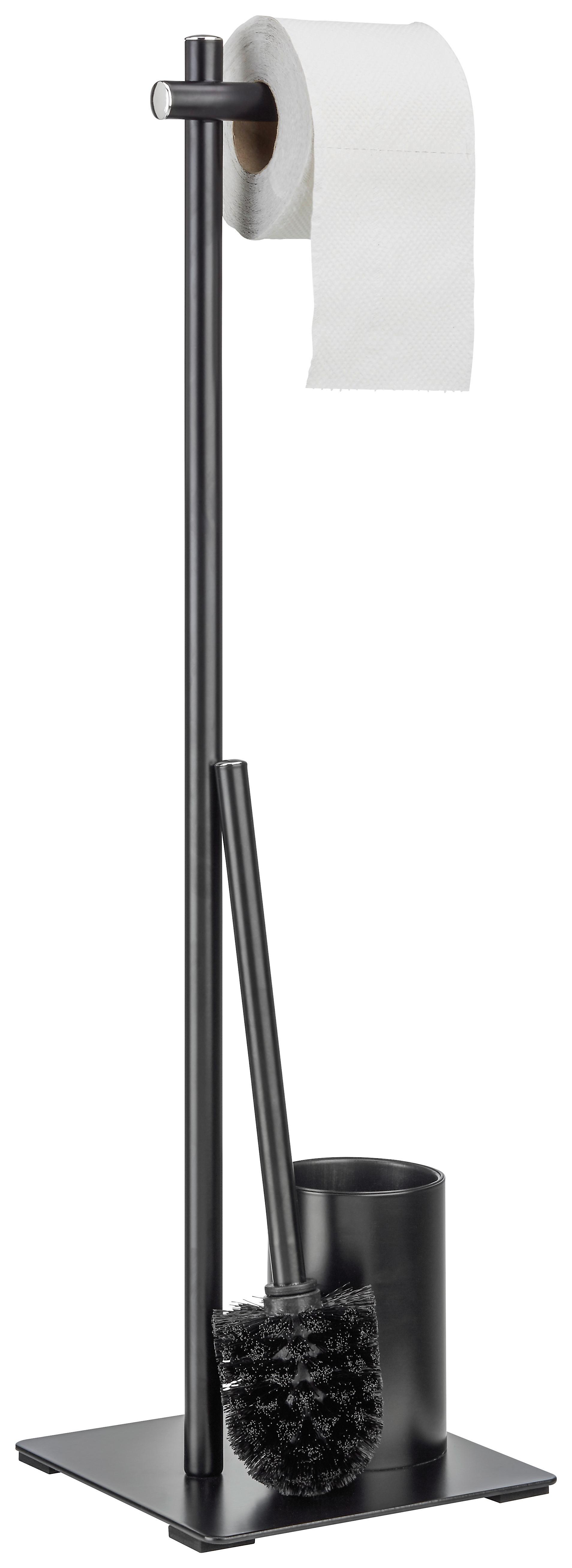 WC-Bürstenkombination aus Metall in Schwarz - Schwarz, MODERN, Kunststoff/Metall (20/71,5/20cm) - Mömax