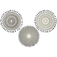 Suport farfurie Aztec - alb/negru, textil (38cm)