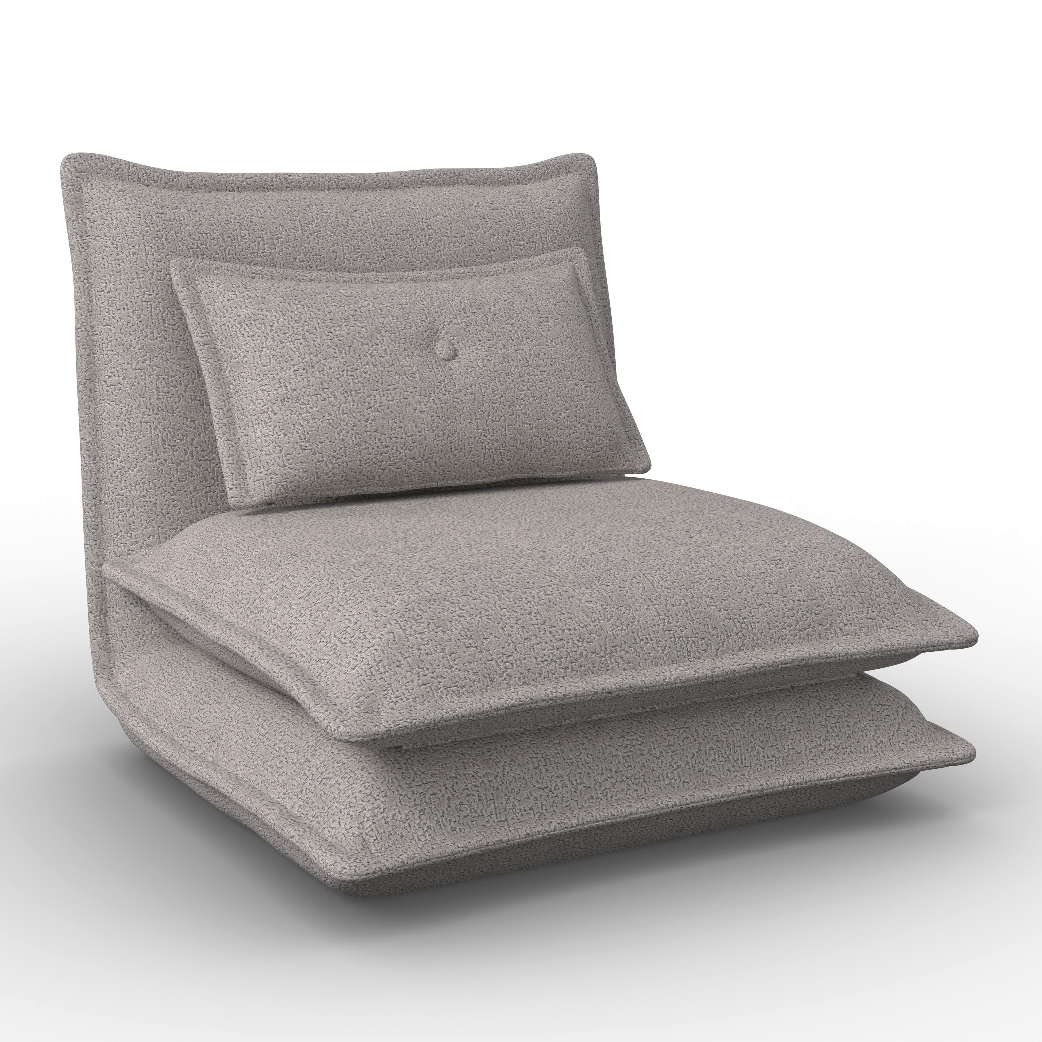 SCHLAFSESSEL TAMARA - Lichtgrijs, Modern, Textiel/Metaal (82/31/69cm) - Bessagi Home
