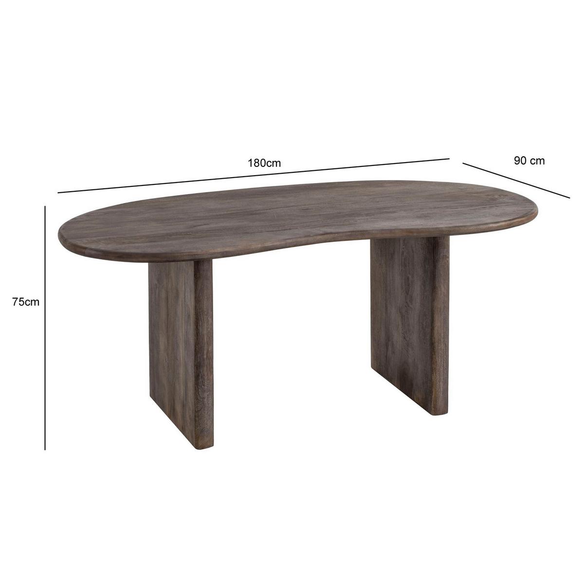 Schreibtisch WL7.230 Dunkelbraun Echtholz - Dunkelbraun, Design, Holz (180/90/75cm) - MID.YOU