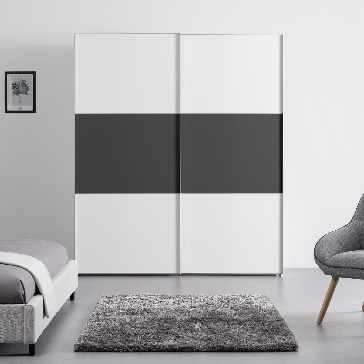 Ormar S Kliznim Vratima Includo - bijela/antracit, Design, drvni materijal (188/222/68cm) - Premium Living