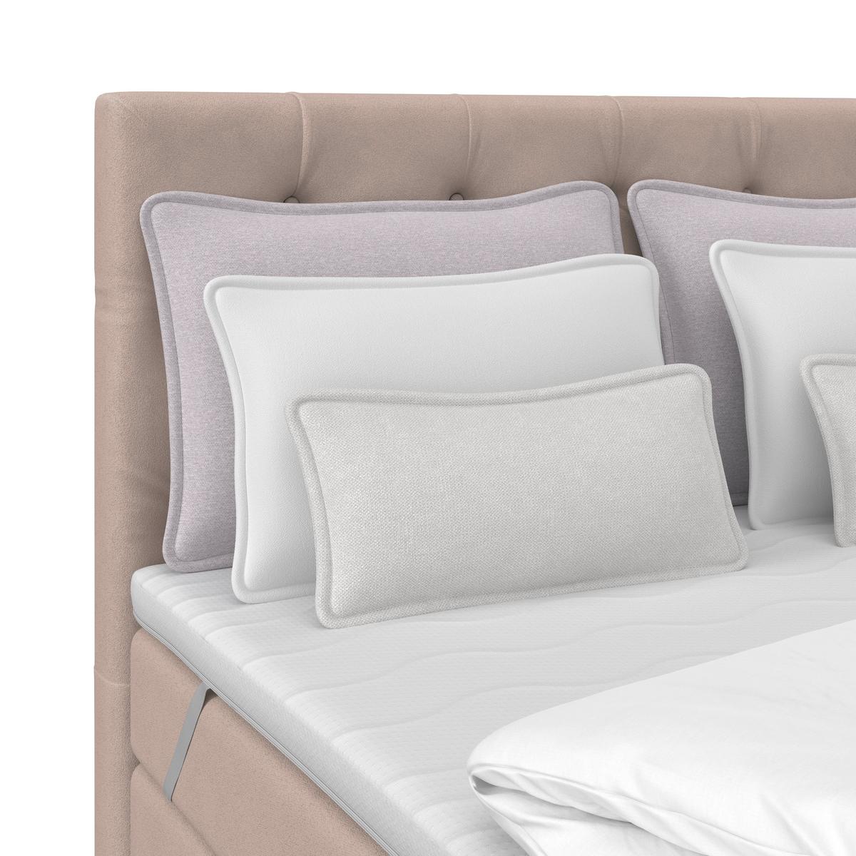 Boxspring Krevet Elio - bež/crna, Romantično / ladanjski, tekstil/plastika (140/200cm) - Modern Living