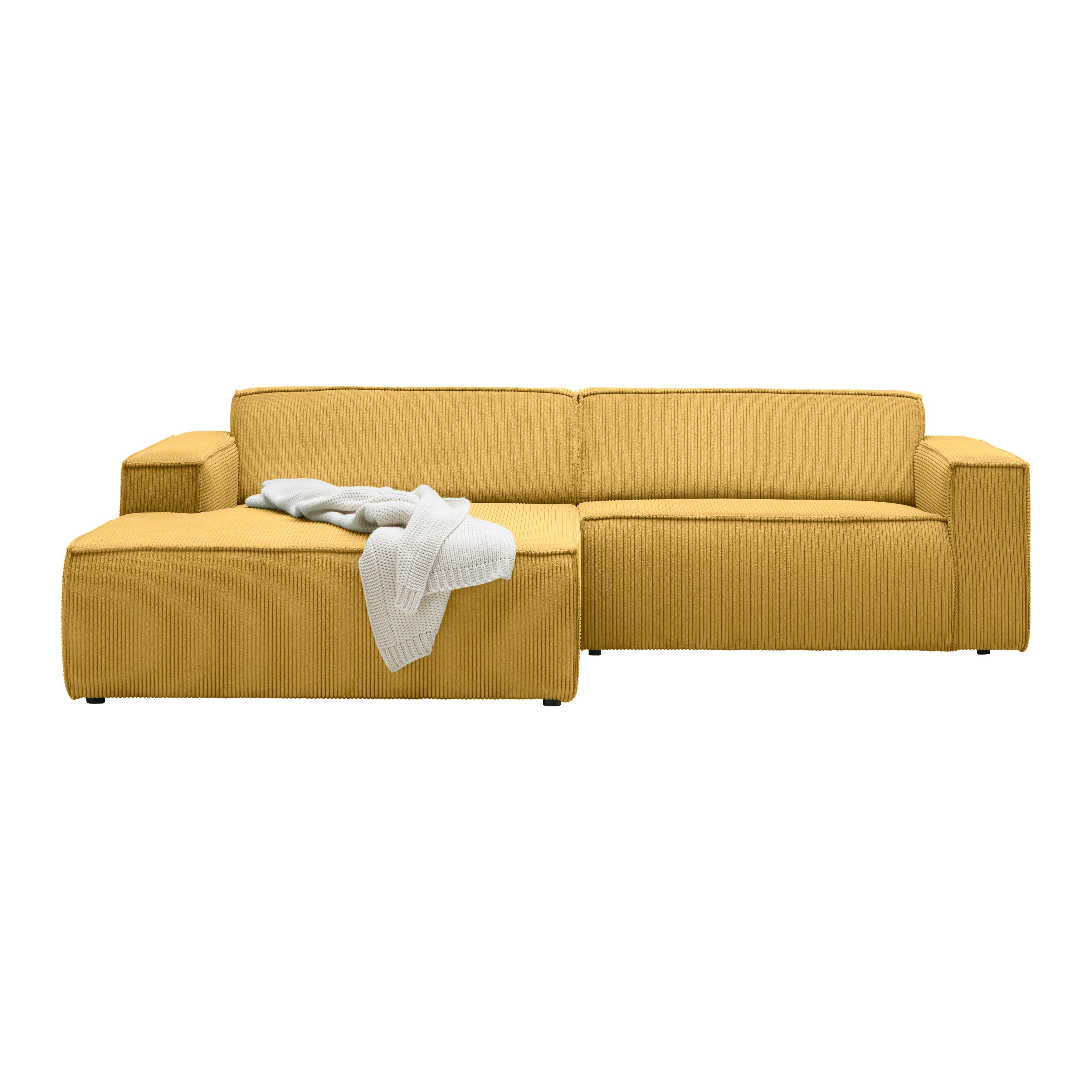 Wohnlandschaft Loft Senfgelb - Senfgelb/Schwarz, MODERN, Kunststoff/Textil (172/75/265cm) - Mömax