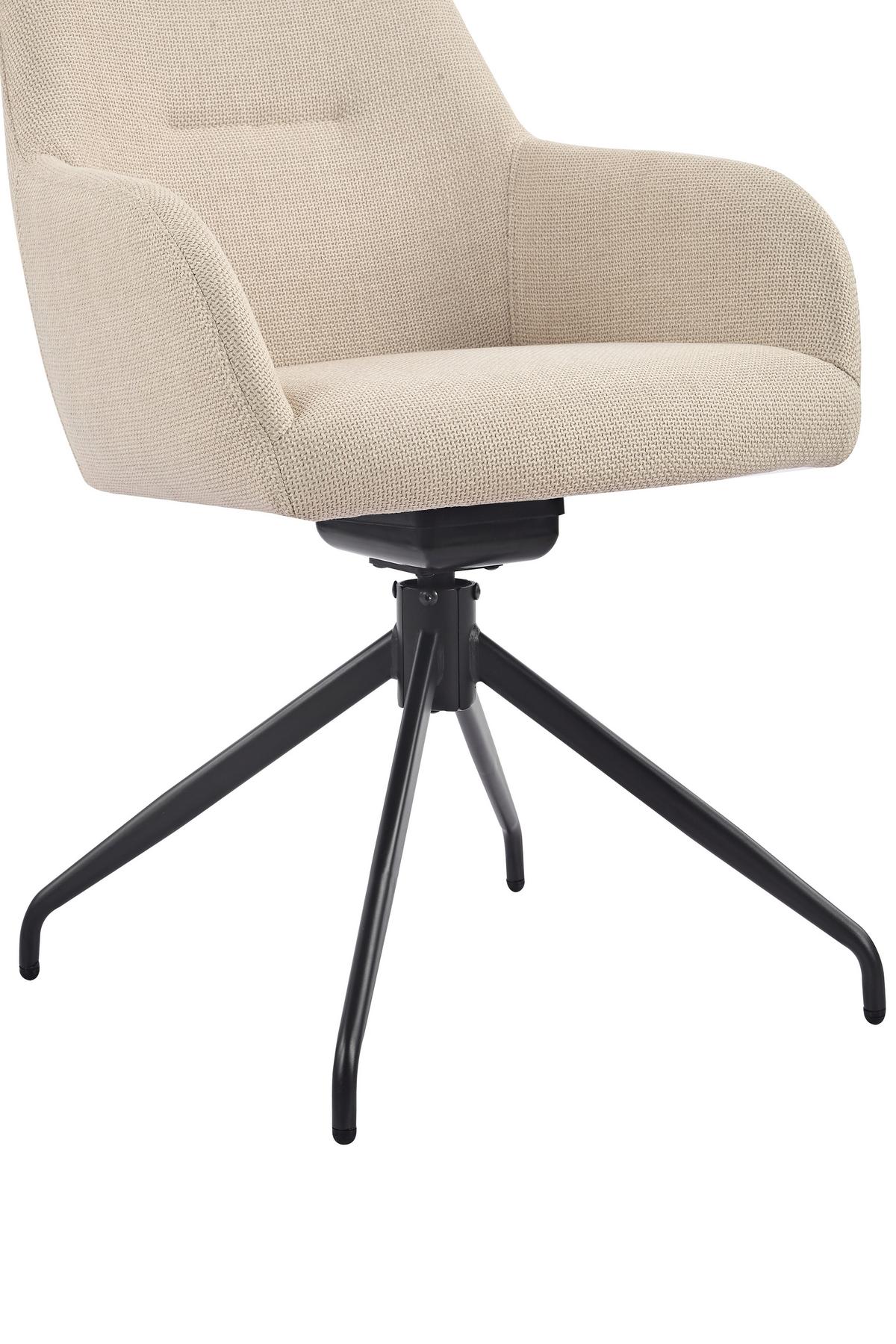 ARMLEHNSTUHL-SET TRIEST S 2ER-SET - Beige/Schwarz, MODERN, Textil/Metall (56/83/60cm) - MID.YOU