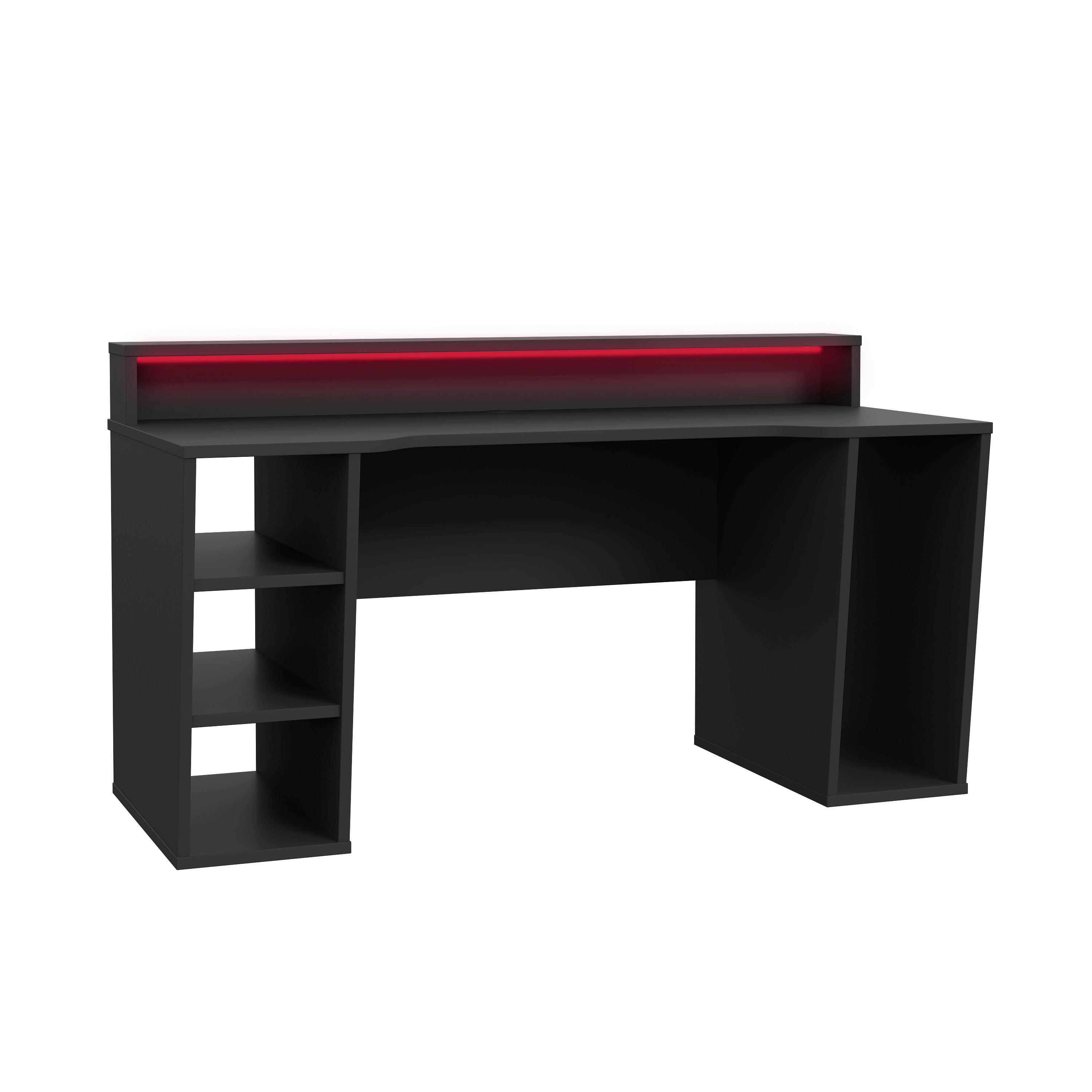 Gaming Miza Tezaur, Črna - črna, Moderno, kovina/umetna masa (160/72/91cm) - MID.YOU
