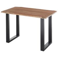 Schreibtisch in Schwarz/Akaziefarben - Schwarz/Akaziefarben, Natur, Holz/Metall (120/75/65cm) - Premium Living